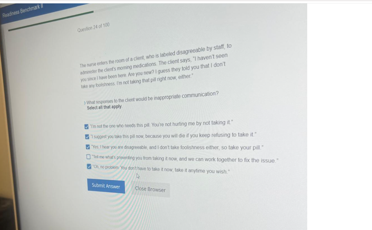 NR 452Benchmark Readiness II