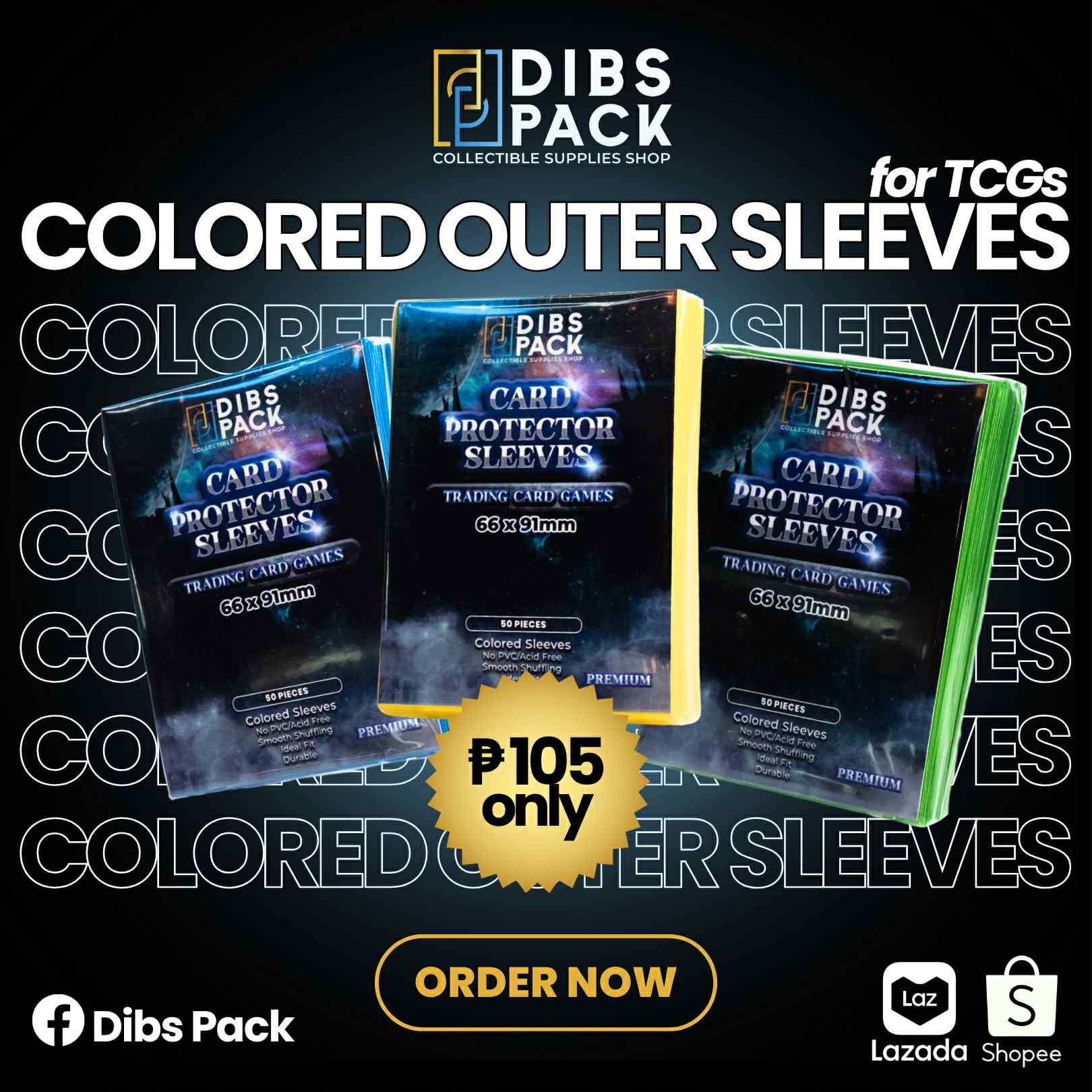 Dibs Pack Colored Outer Sleeves for TCGs