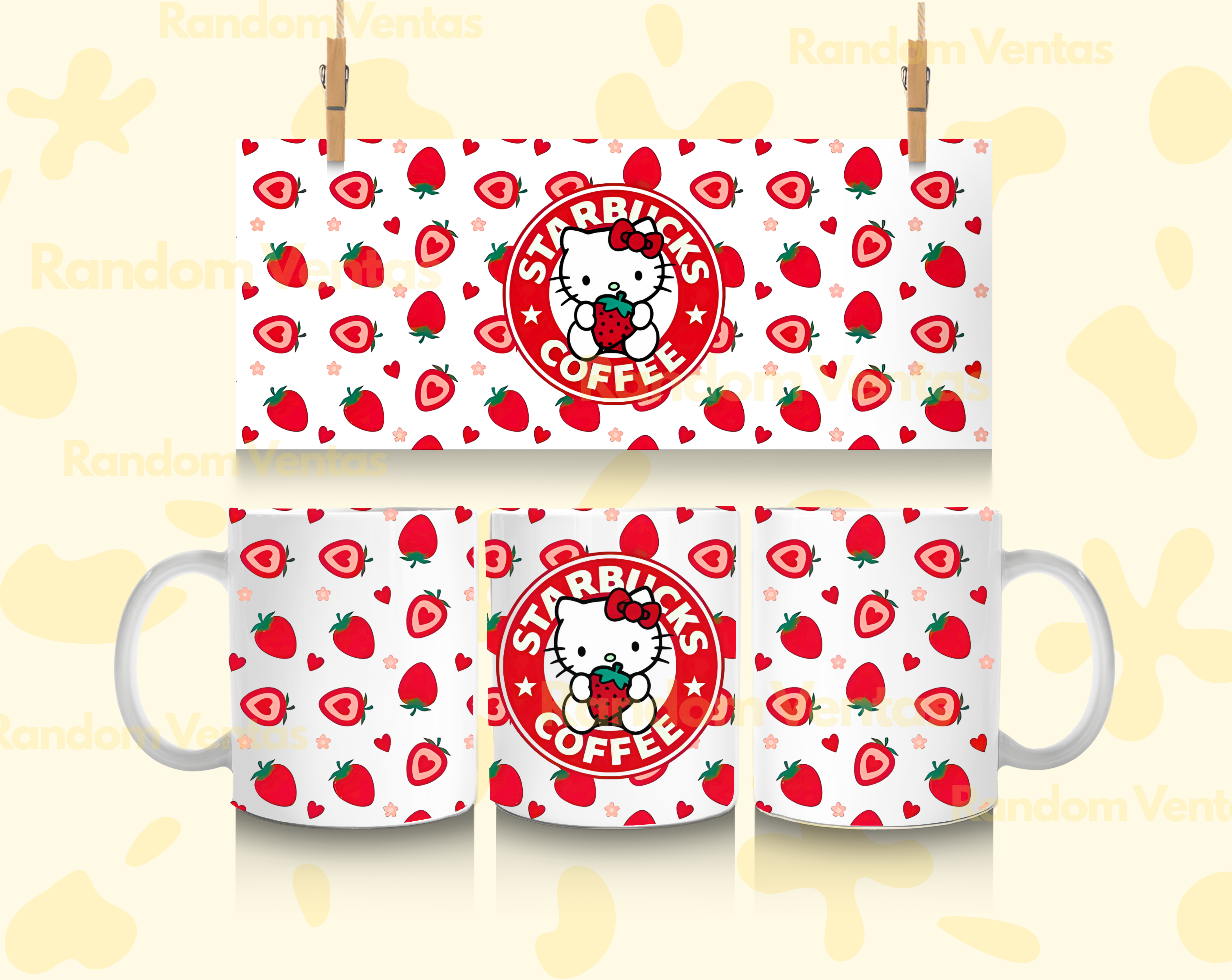DTF UV Hello Kitty Fresa