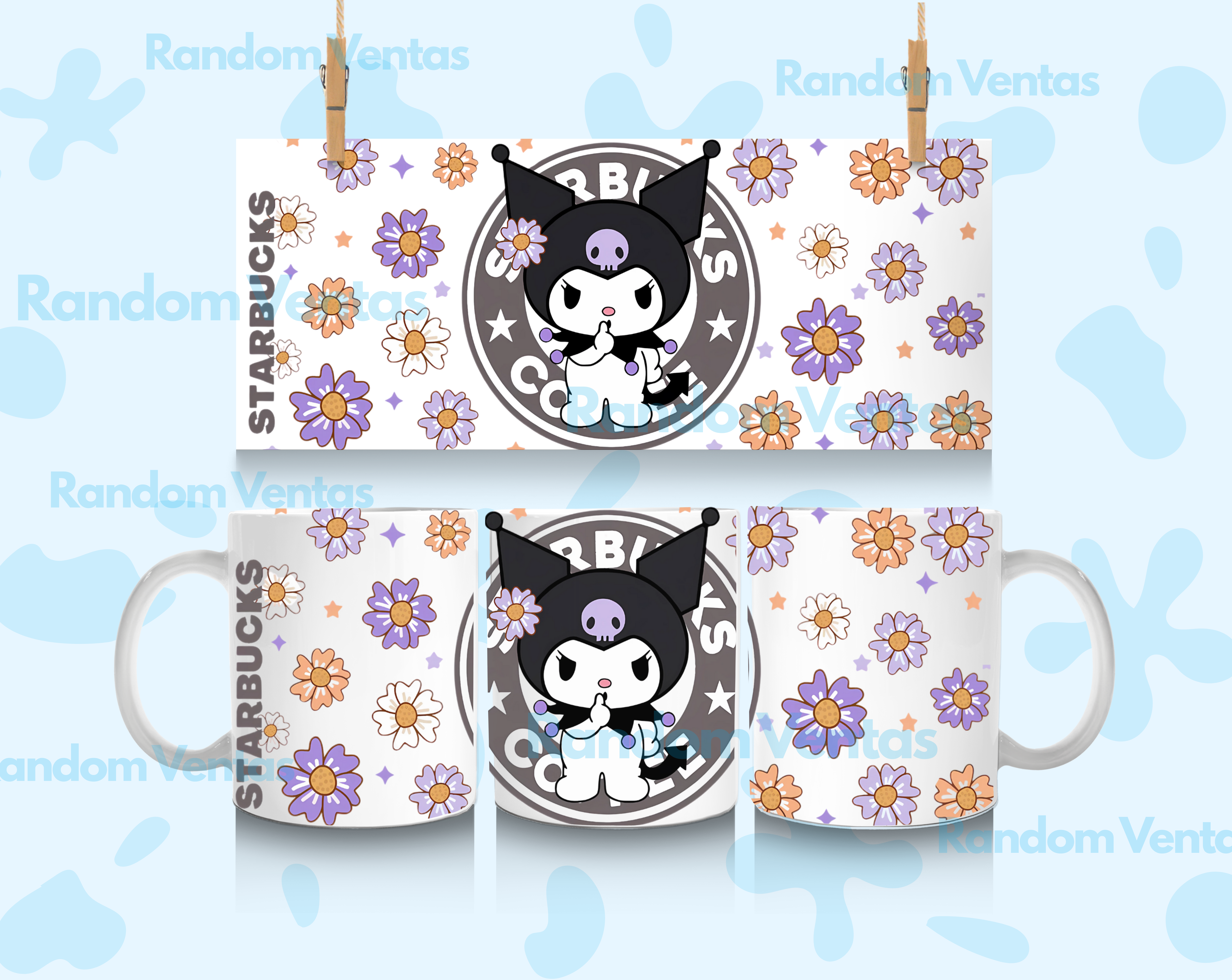 DTF UV Kuromi Flores