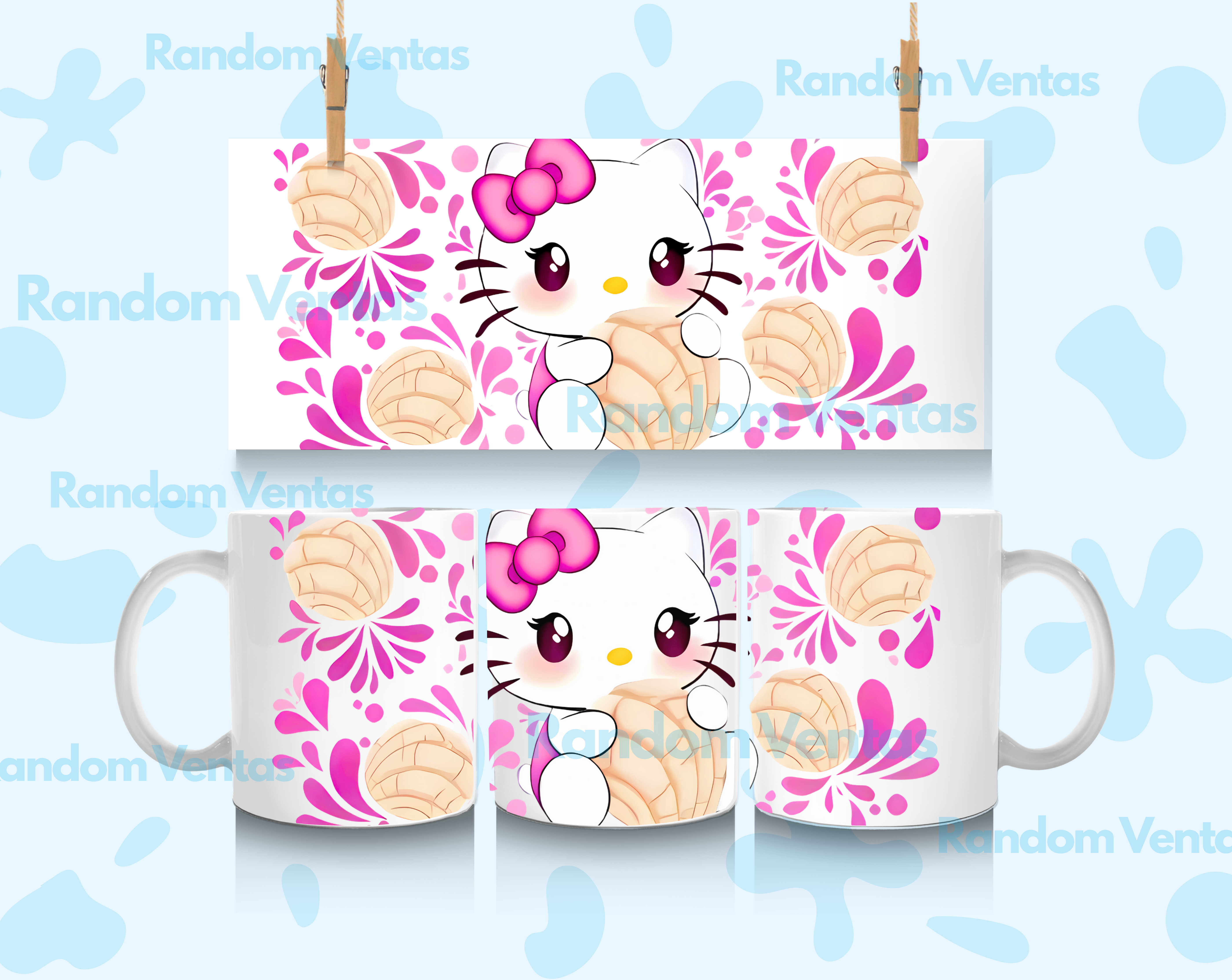DTF UV Hello Kitty Concha