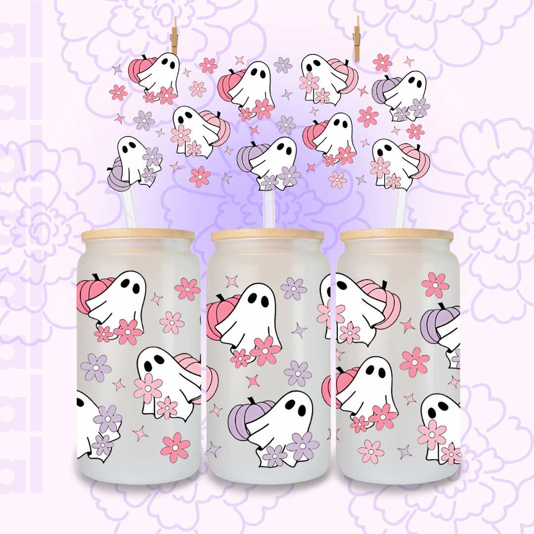 🎃 DTF UV: Fantasmas-Flores