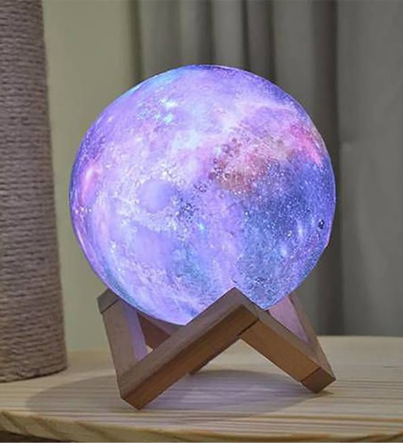Dekoratif 3D 12 Cm Galaksi Gezegen Gece Lambası Dekoratif Standlı