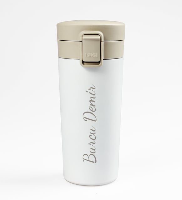 Kişiye Özel Beyaz Çelik Termos & Özel Tasarım Defter & Touch Pen Kalem & Kişiye Özel Cep Aynası & Kişiye Özel Kupa