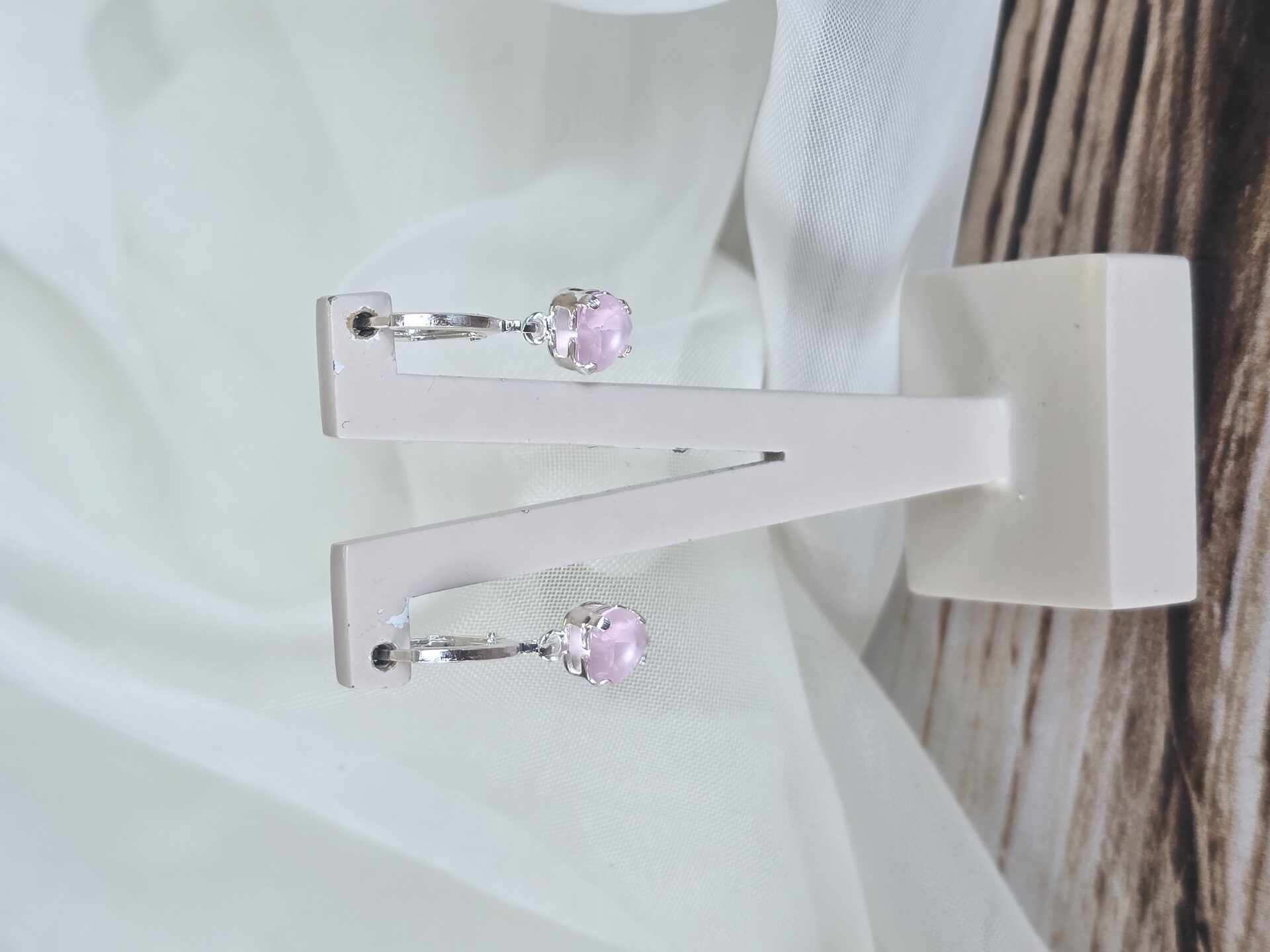 BRI3199S - Brinco Prata Rosa Claro