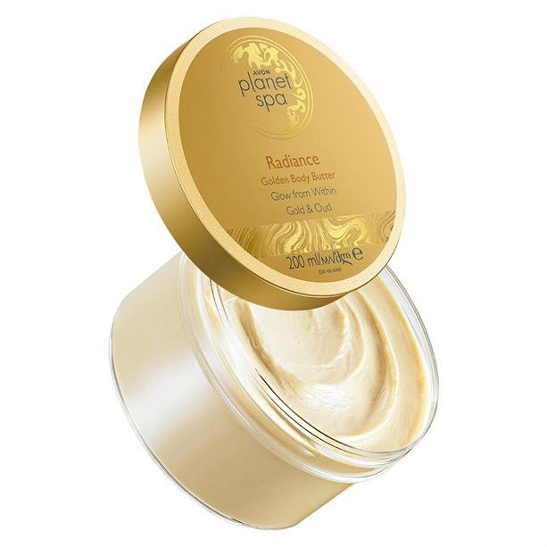 Manteiga corporal dourada Avon Planet Spa