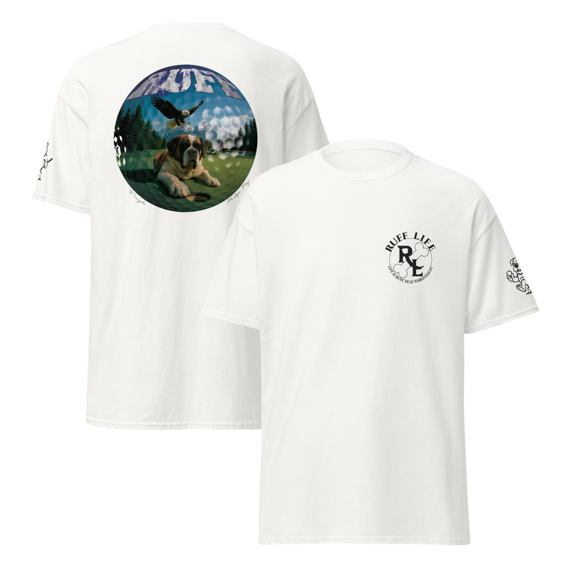 Ruff Life's "Eagle" Saint Bernard Golf T-Shirt