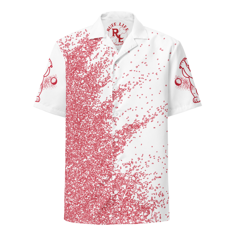 Ruff Life "Blast Shot" Golf Shirt (Red on White)