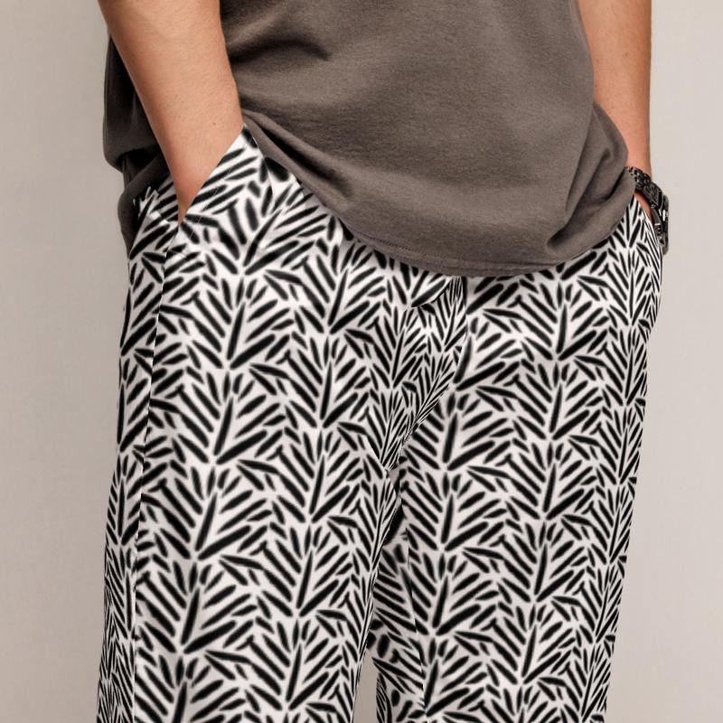 Ruff Life's "Cabbage" Athletic Golf Pants (Black on White)