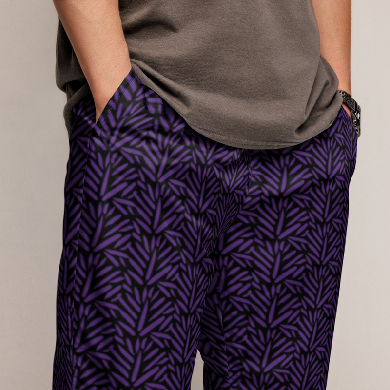 Ruff Life's "Cabbage" Athletic Golf Pants (Purple on Black)