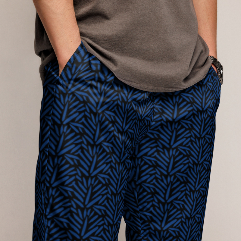 Ruff Life's "Cabbage" Athletic Golf Pants (Blue on Black)