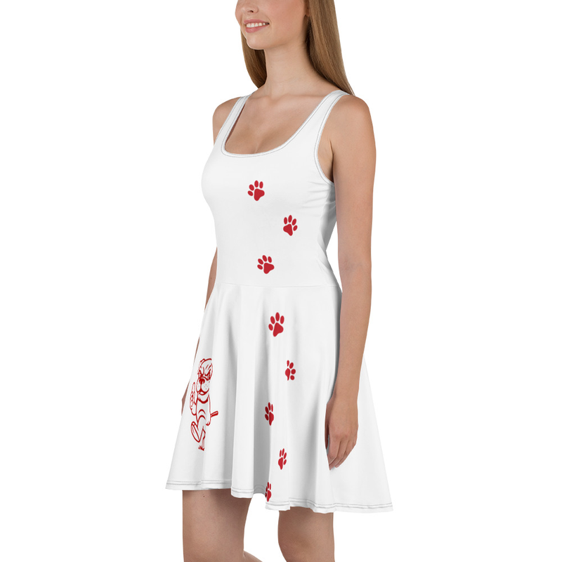 Ruff Life's "Footwork" Golf Dress (Red on White)