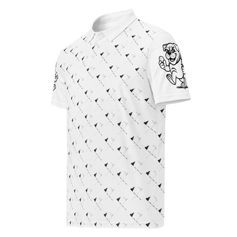 Ruff Life's "Pull the Pin" Golf Polo (Black and Silver)