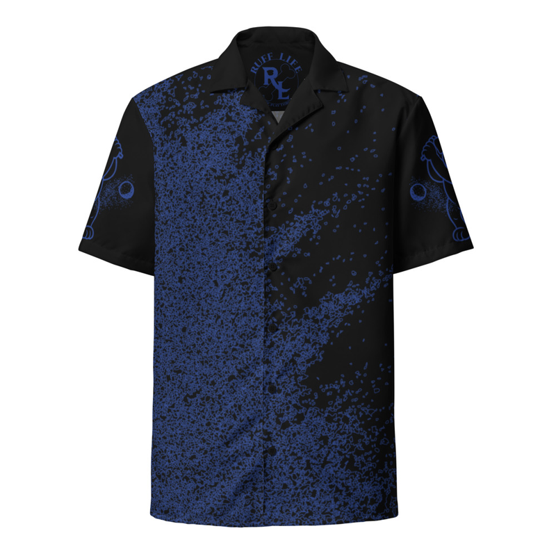 Ruff Life's "Blast Shot" Golf Shirt (Blue on Black)