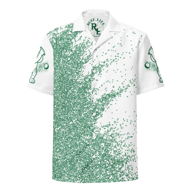 Ruff Life "Blast Shot" Golf Shirt (Green on White)