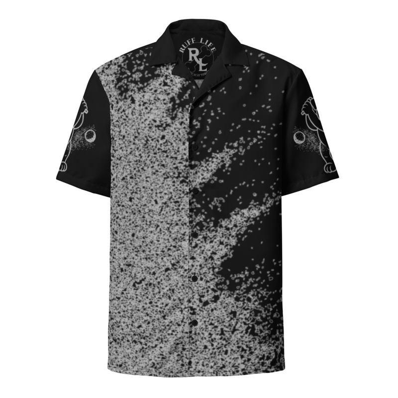 Ruff Life's "Blast Shot" Golf Shirt (Silver on Black)