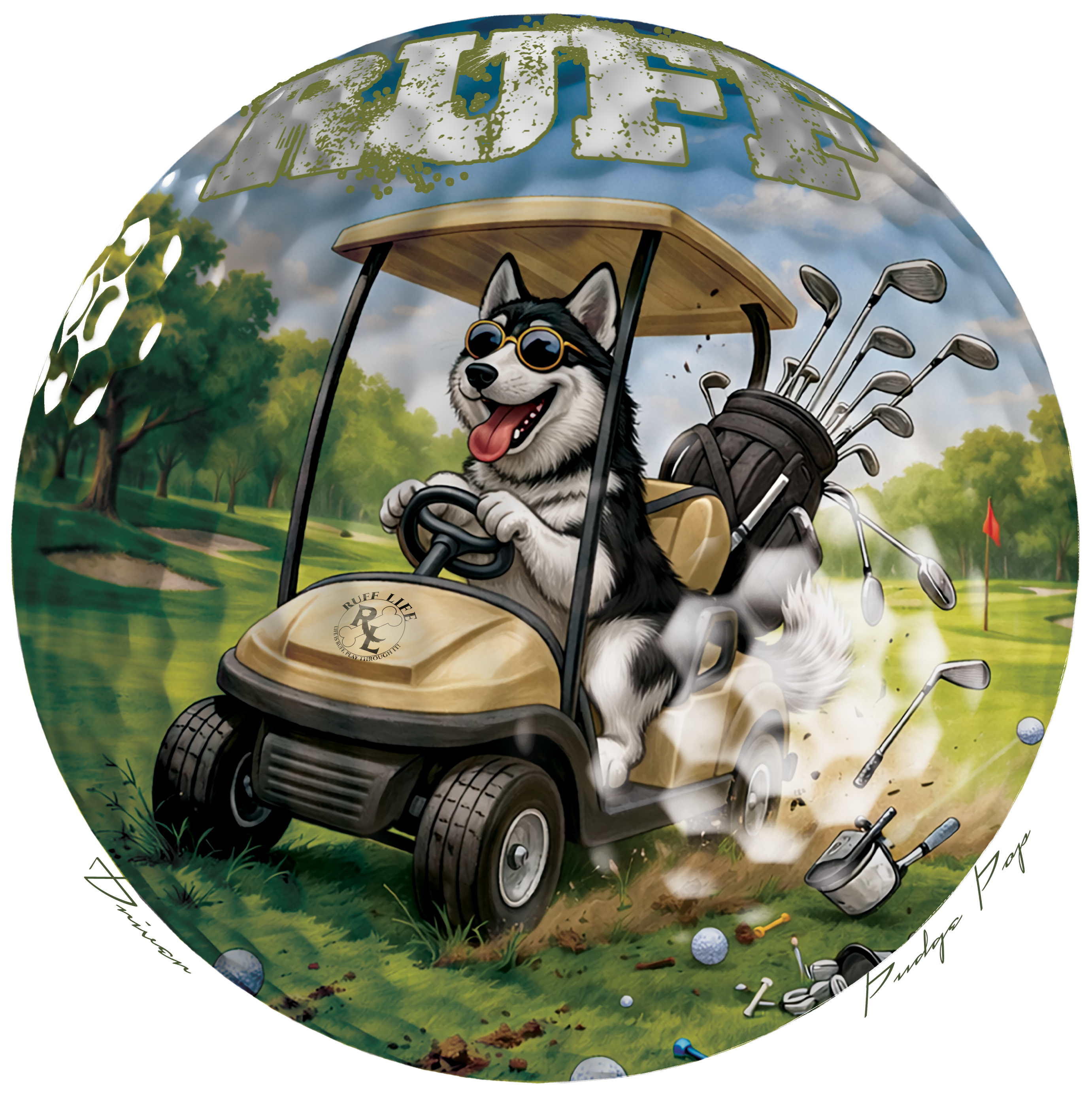 Ruff Life's "Driver" Husky Golf Tee