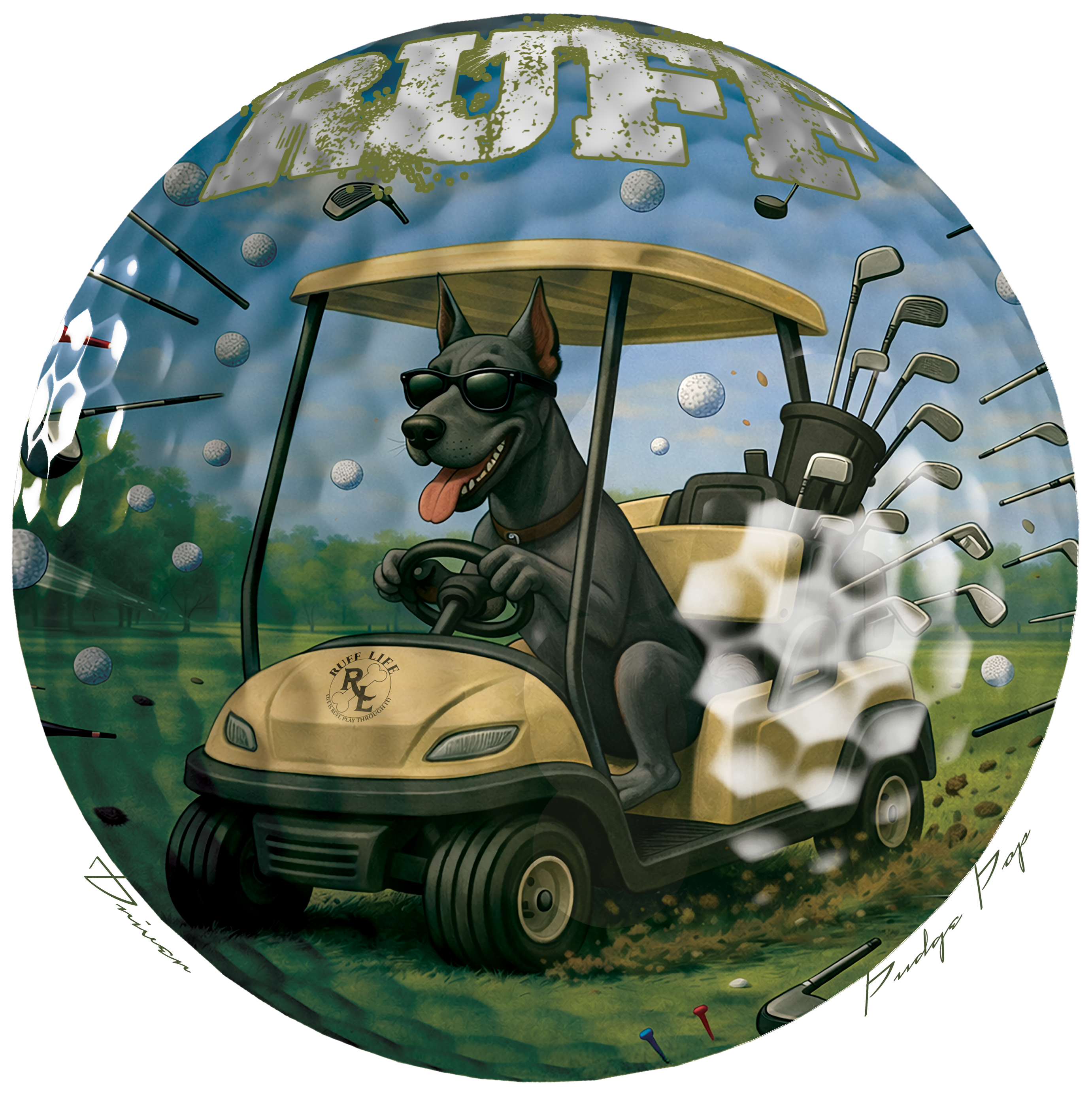 Ruff Life's "Driver" Great Dane Golf Tee