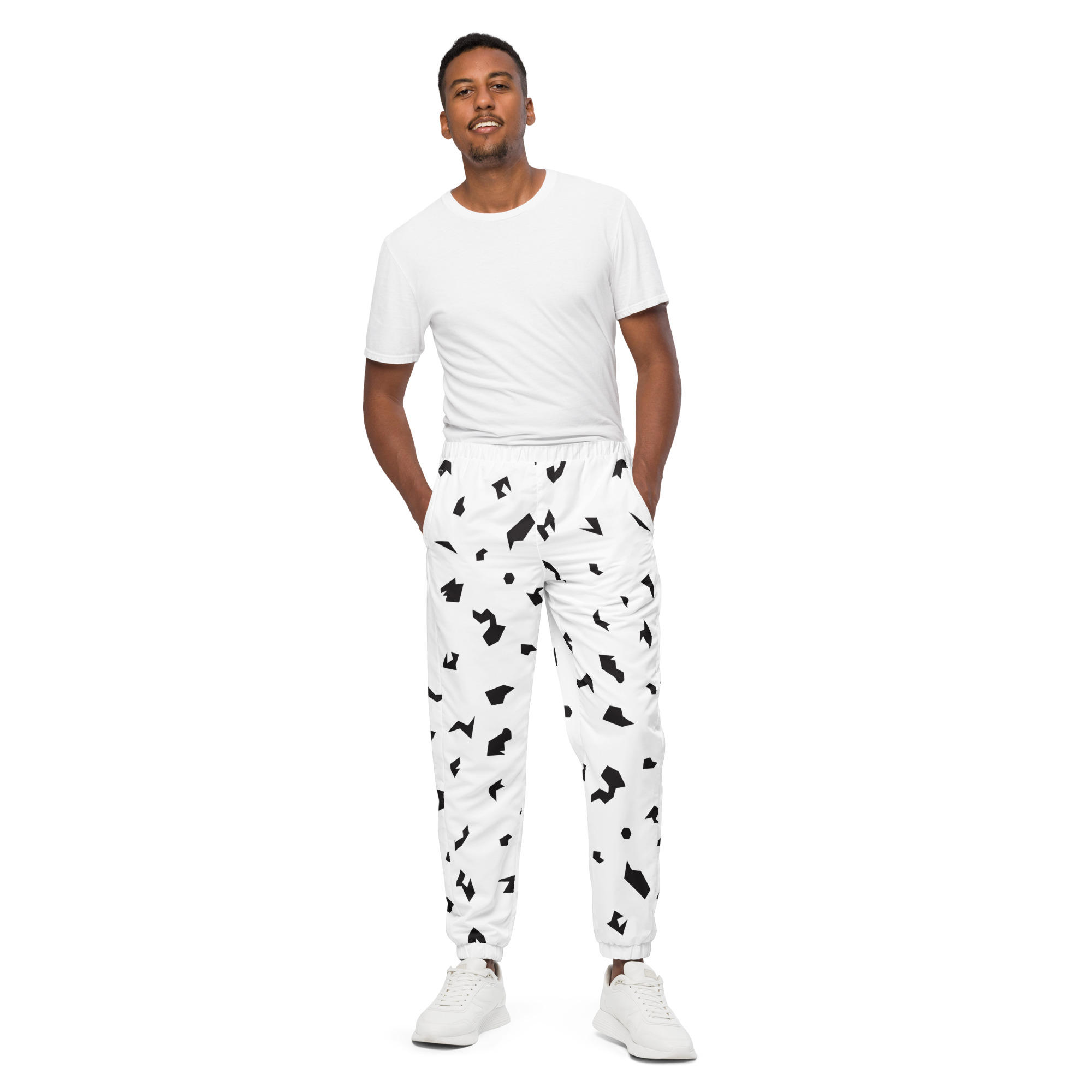 Ruff Life "Slice" Black on White Unisex track pants
