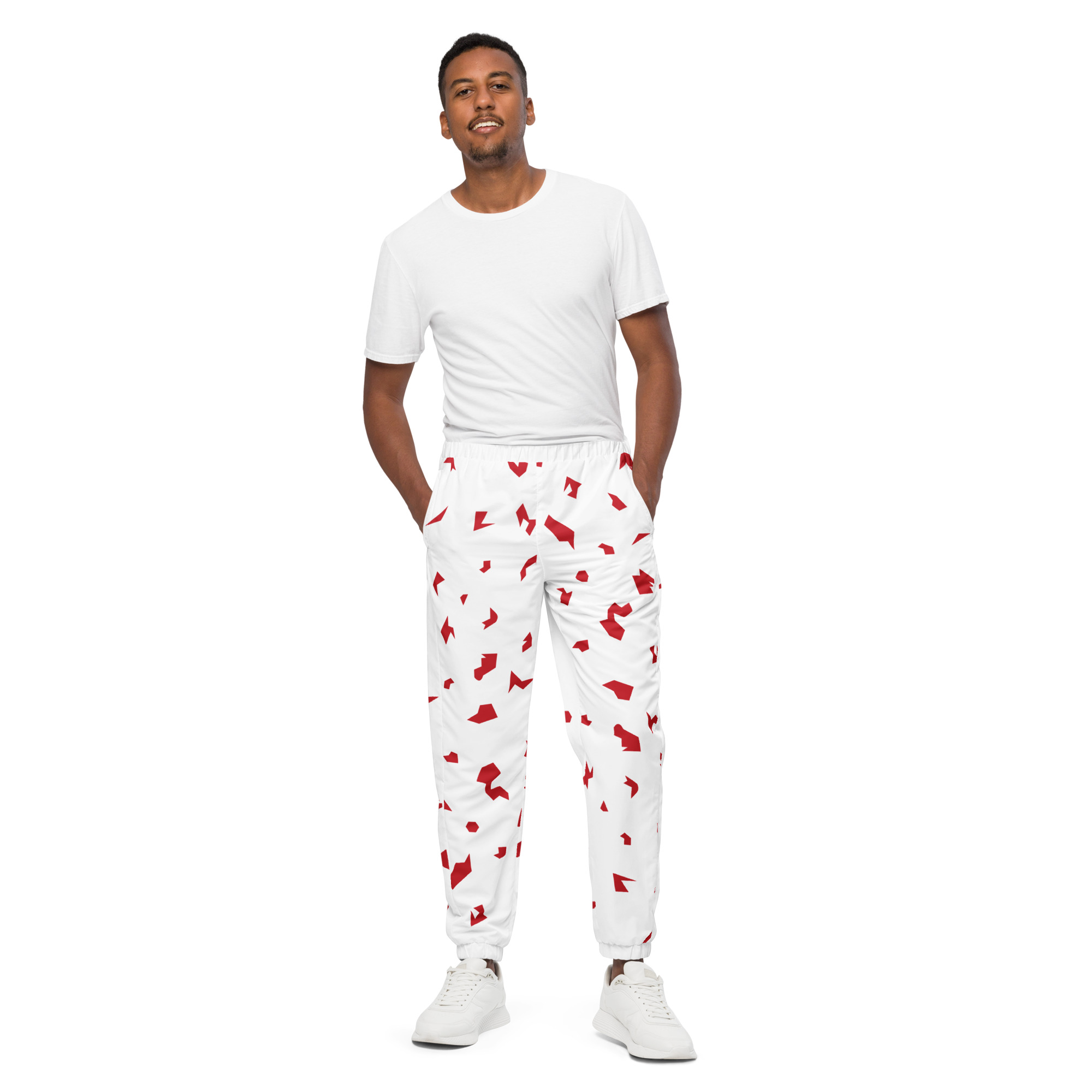 Ruff Life "Slice" Red on White Unisex track pants