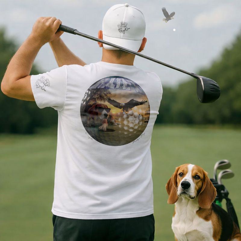 Ruff Life's "Eagle" Beagle Golf T-Shirt