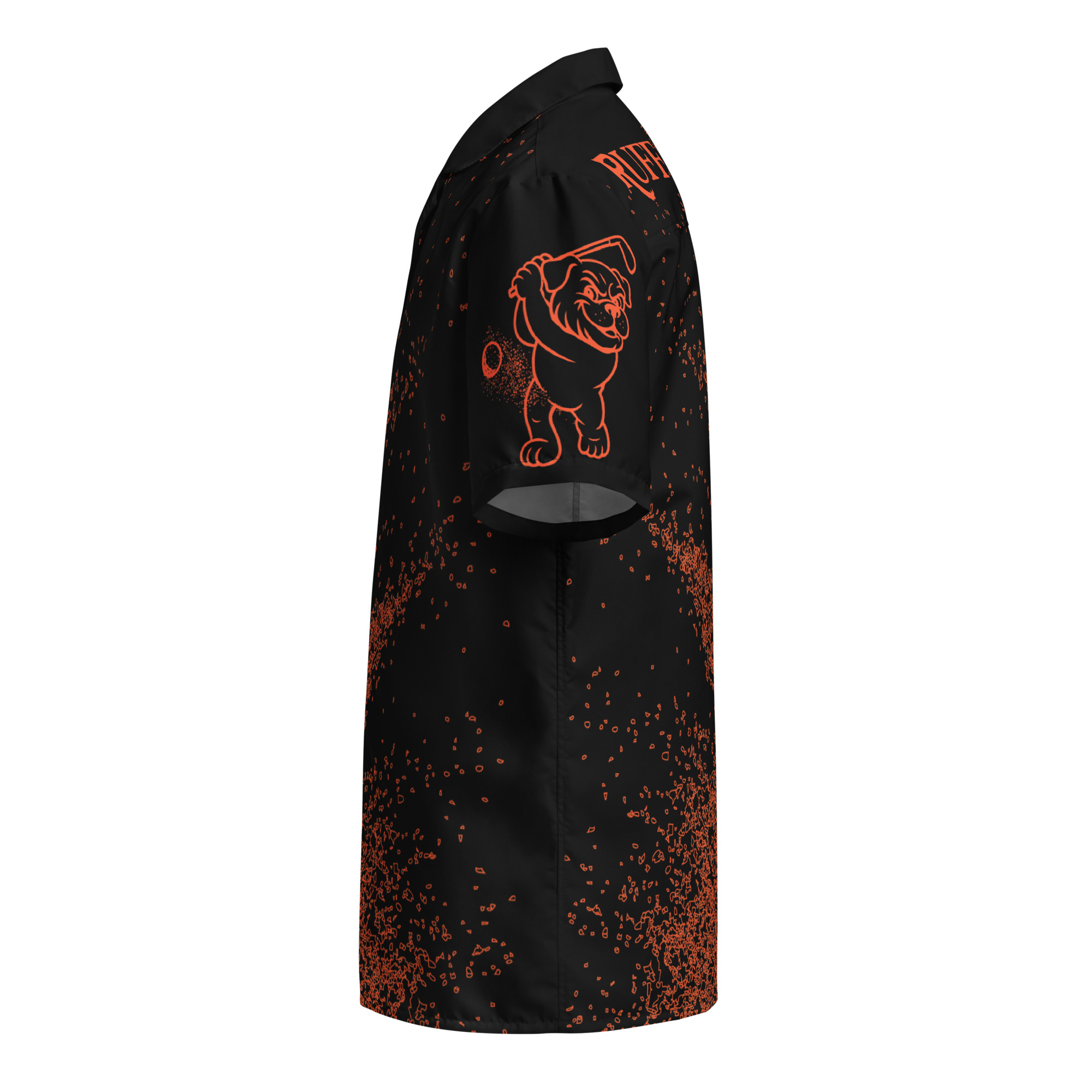 Ruff Life's "Blast Shot" Golf Shirt (Orange on Black)
