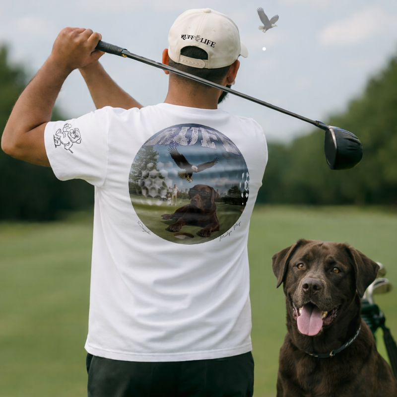 Ruff Life's "Eagle" Labrador Golf T-Shirt