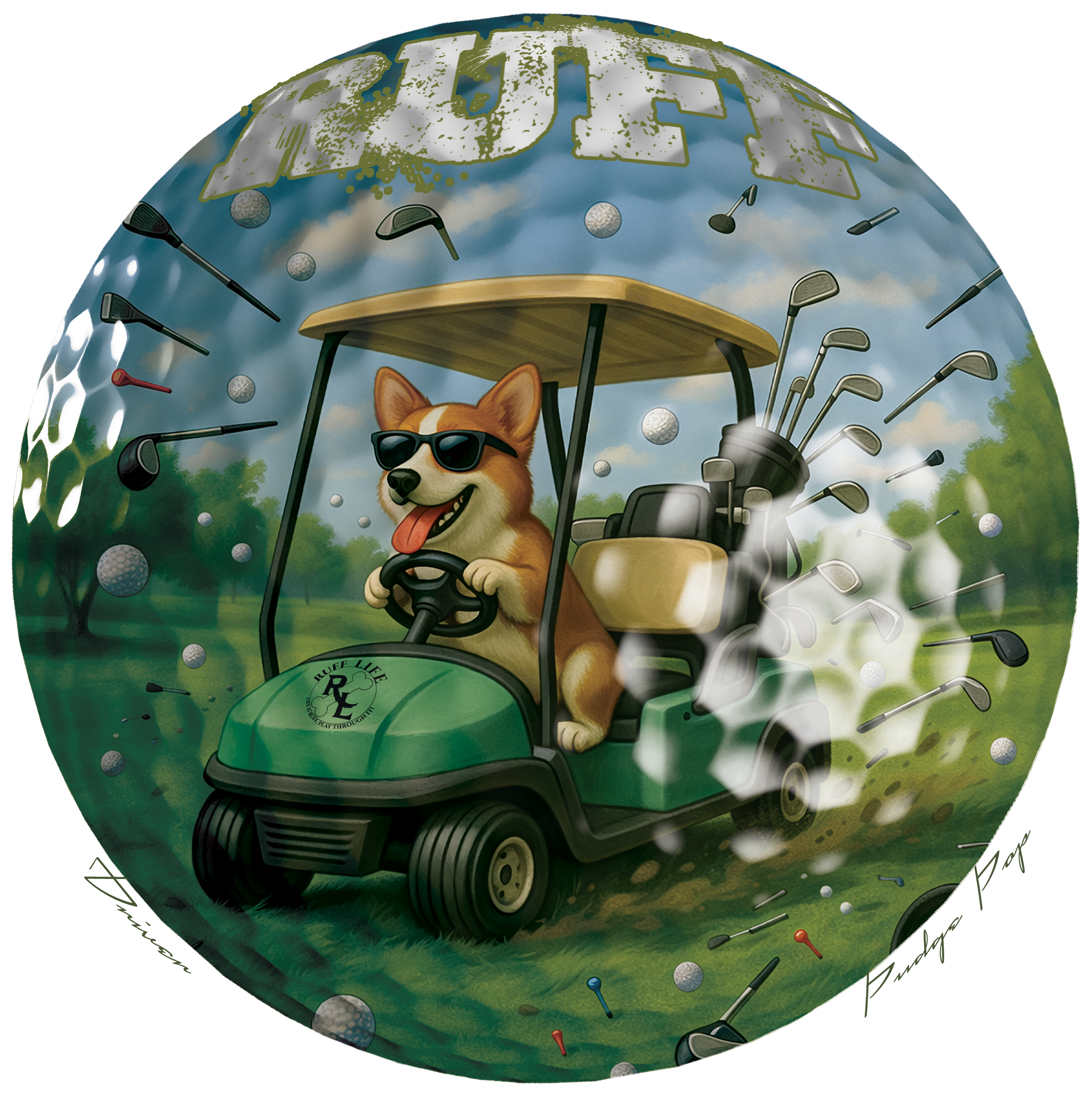 Ruff Life's "Driver" Corgi Golf Tee