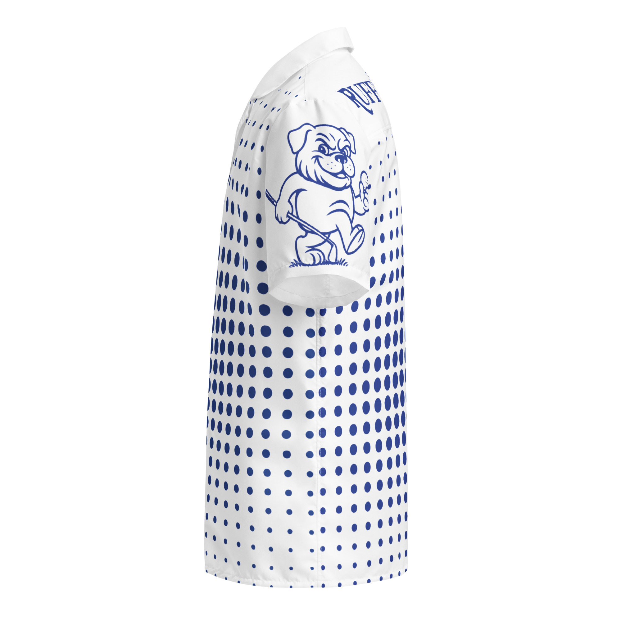 Ruff Life "Fade" Blue on White Button Up Golf Shirt