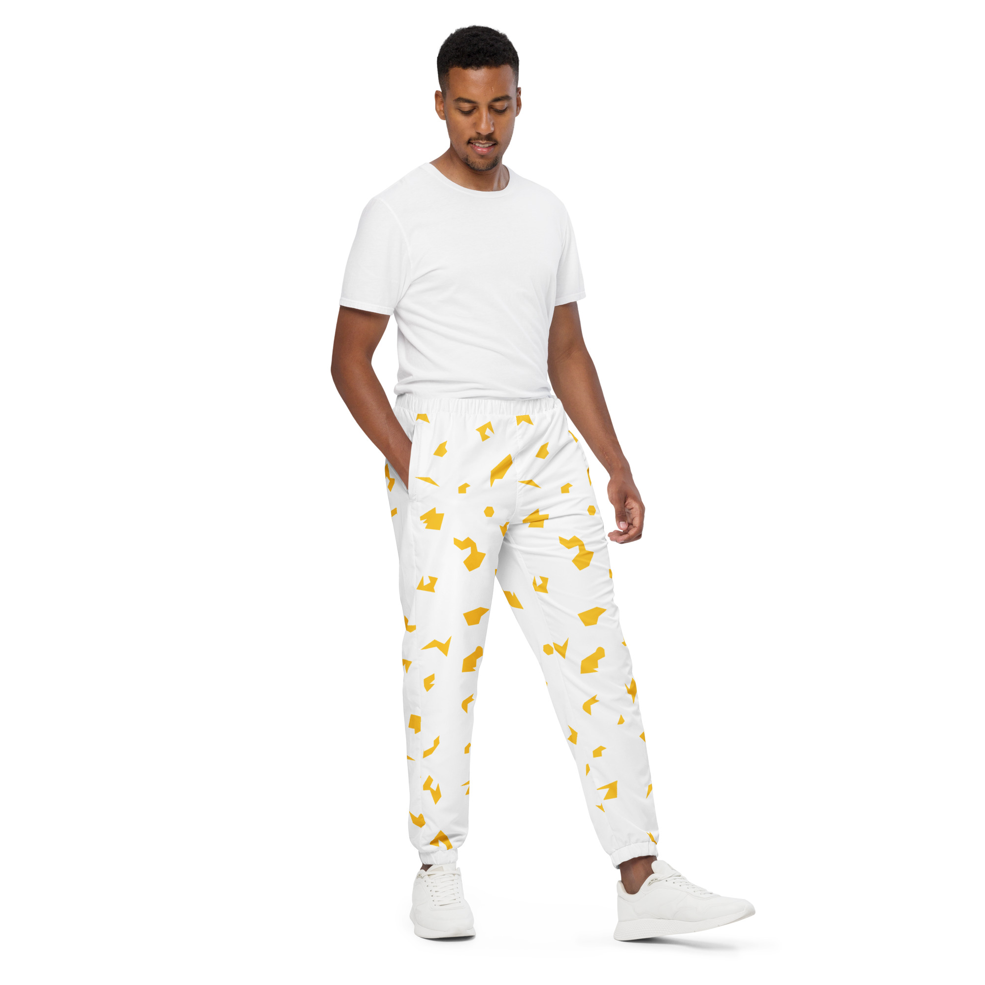 Ruff Life "Slice" Gold on White Unisex track pants