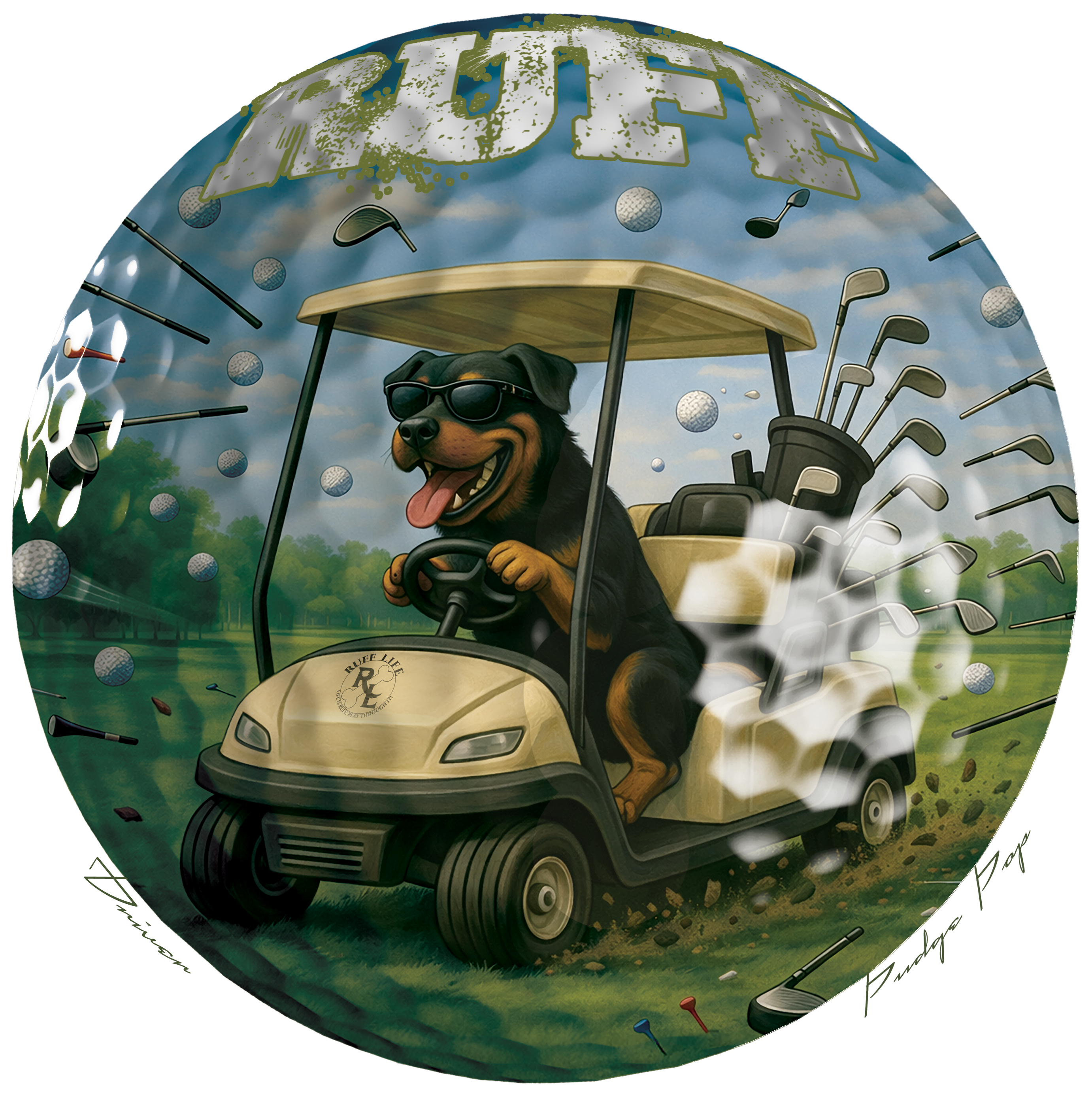 Ruff Life's "Driver" Rottweiler Golf Tee