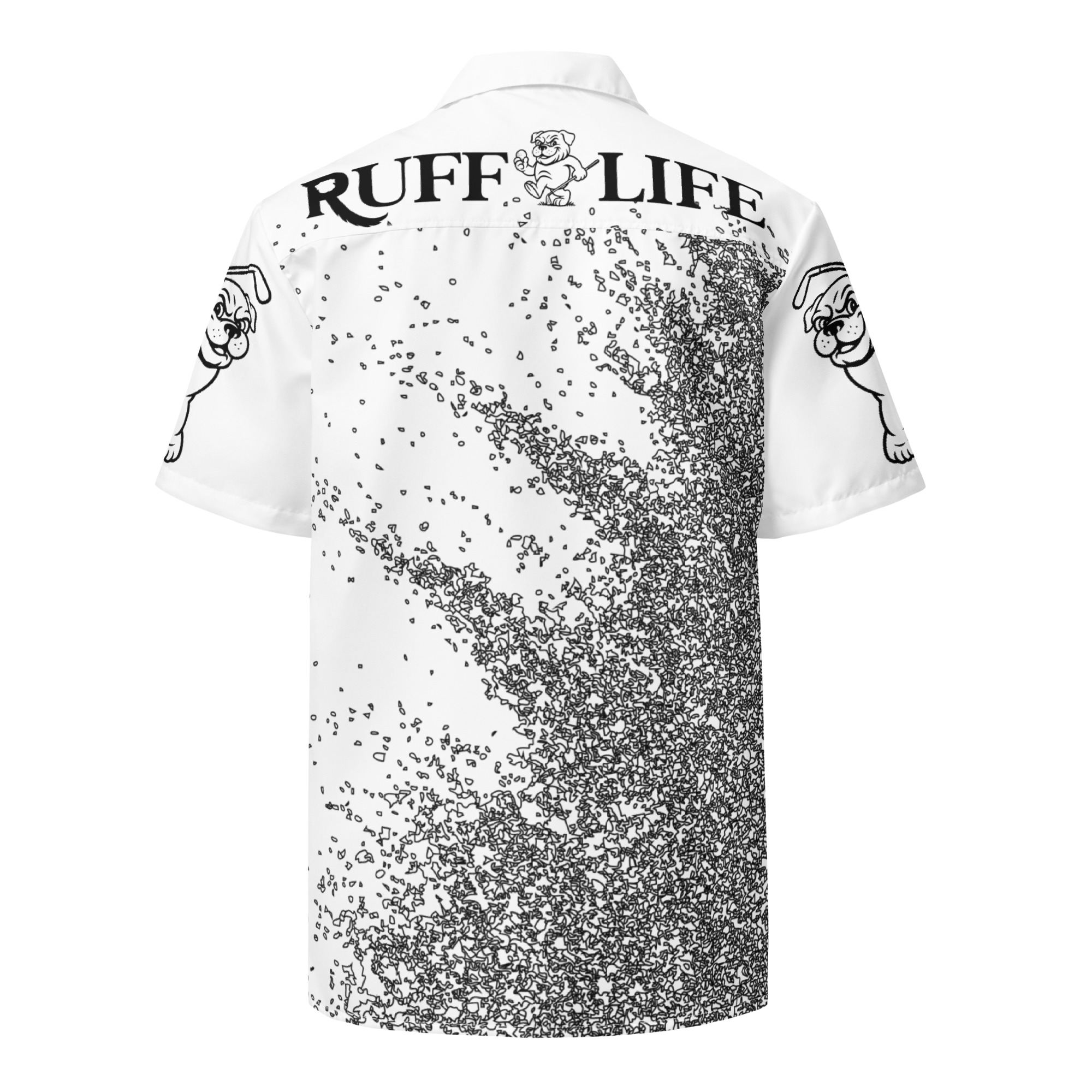 Ruff Life "Blast Shot" Golf Shirt (Black on White)