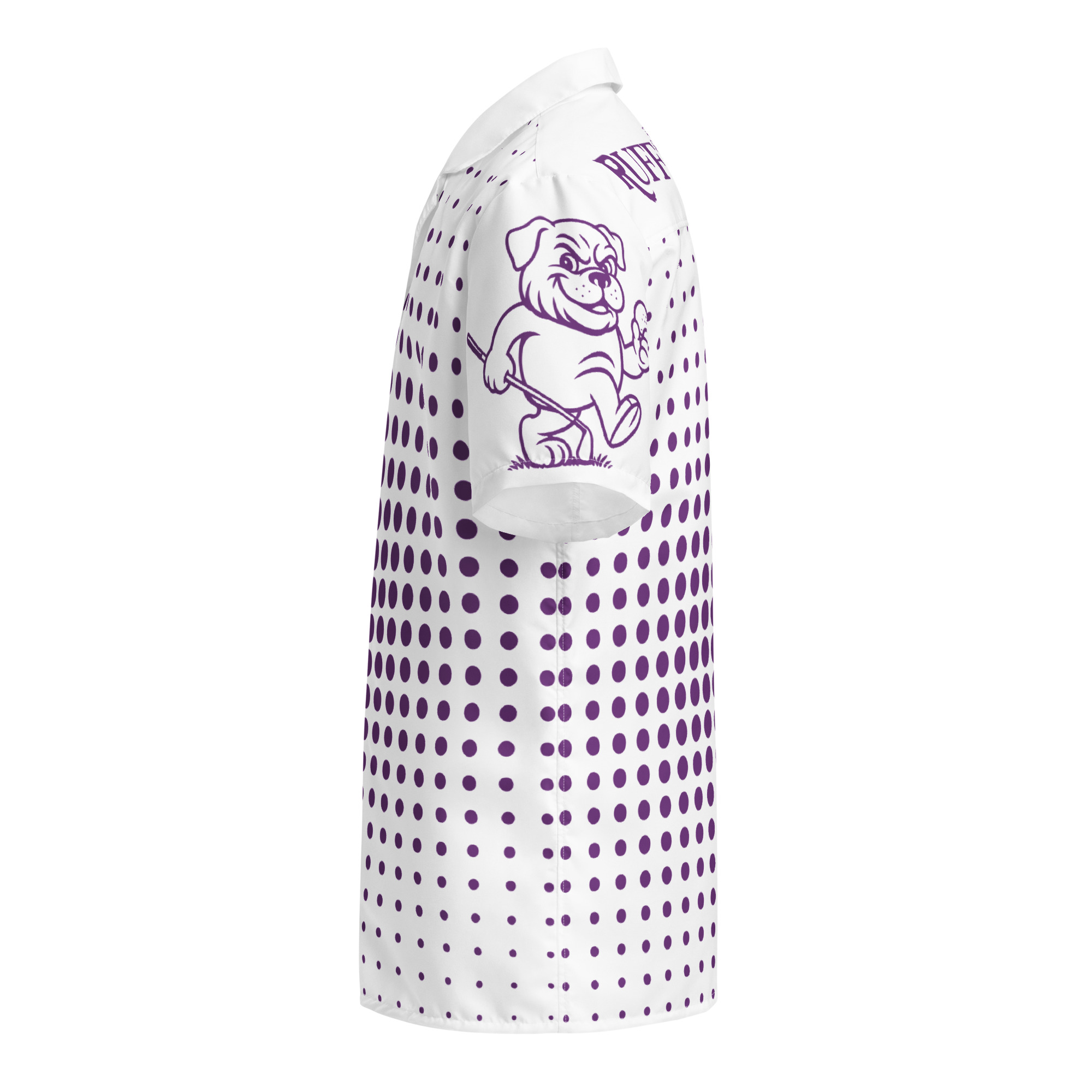 Ruff Life "Fade" Purple on White Button Up Golf Shirt
