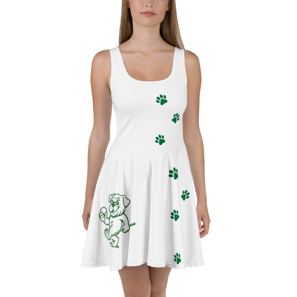 Ruff Life's "Footwork" Golf Dress (Green on White)