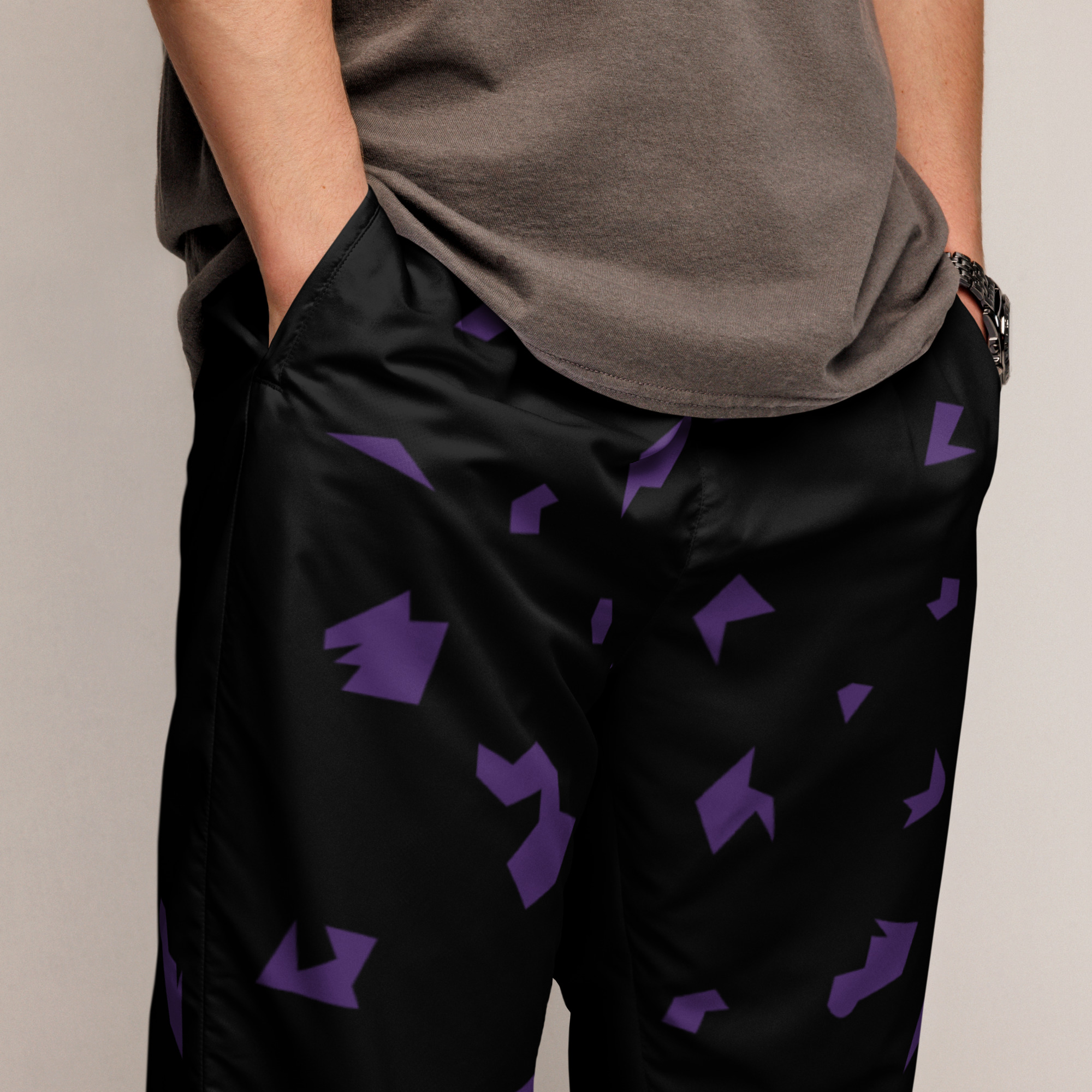 Ruff Life "Slice" Purple on Black Unisex track pants