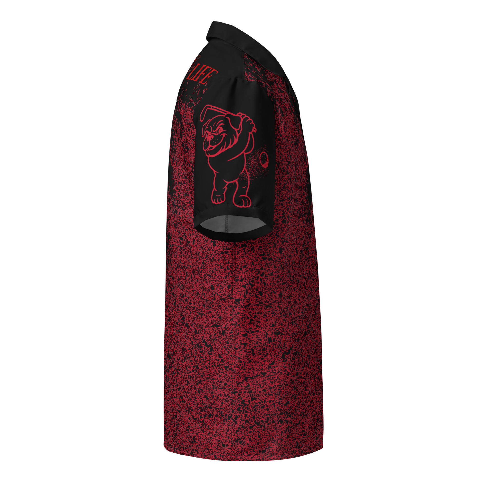 Ruff Life "Blast Shot" Golf Shirt (Red on Black)