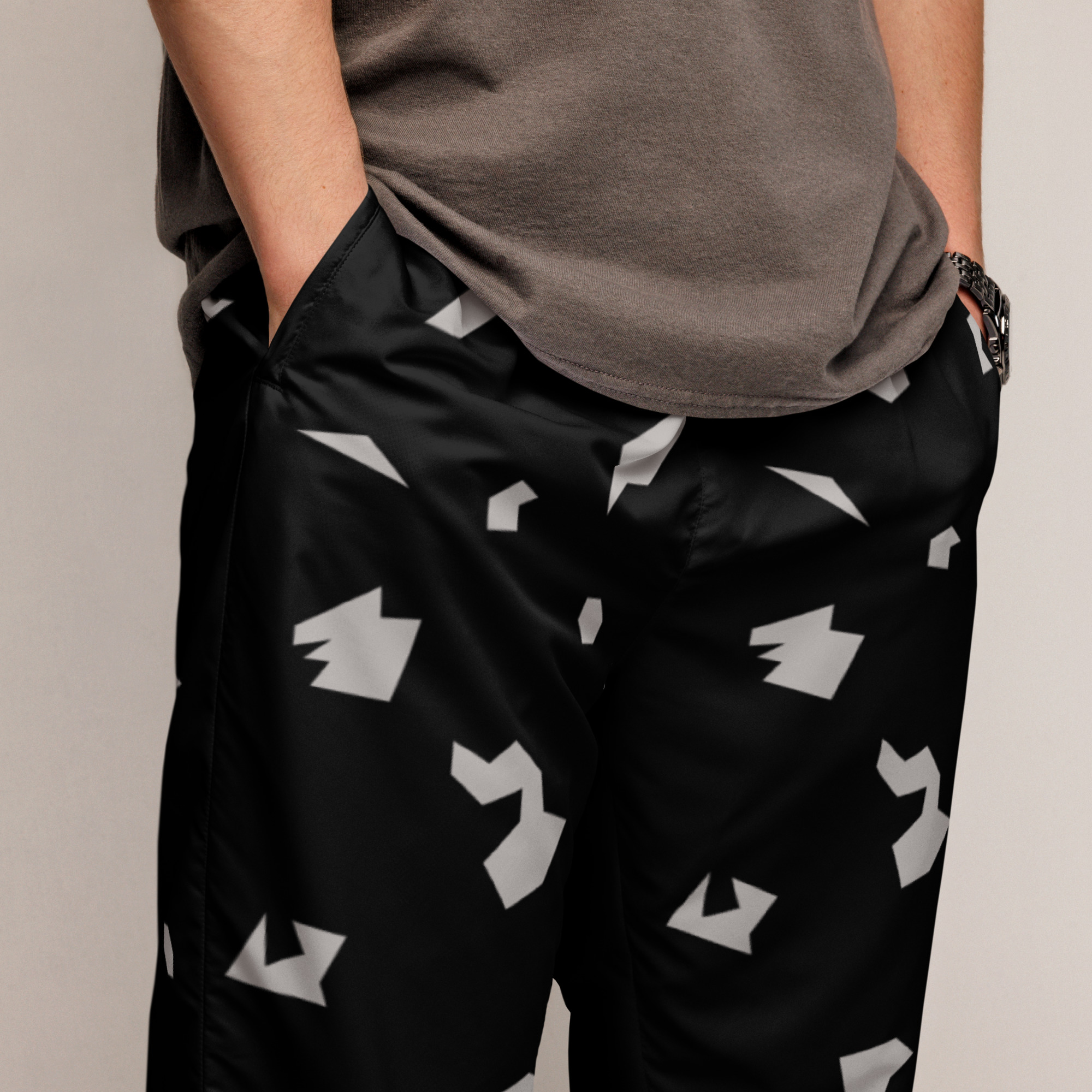 Ruff Life "Slice" Silver on Black Unisex track pants