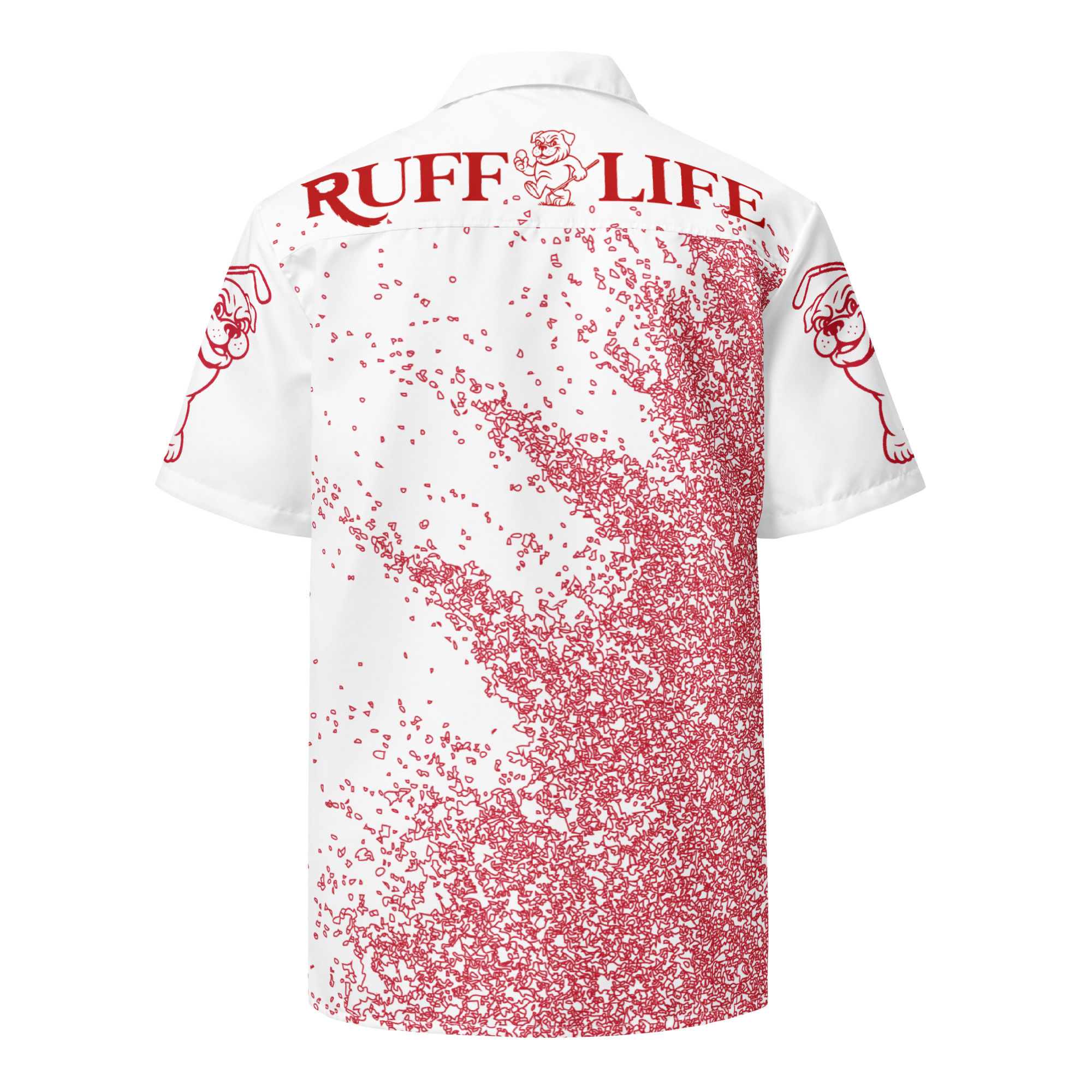 Ruff Life "Blast Shot" Golf Shirt (Red on White)