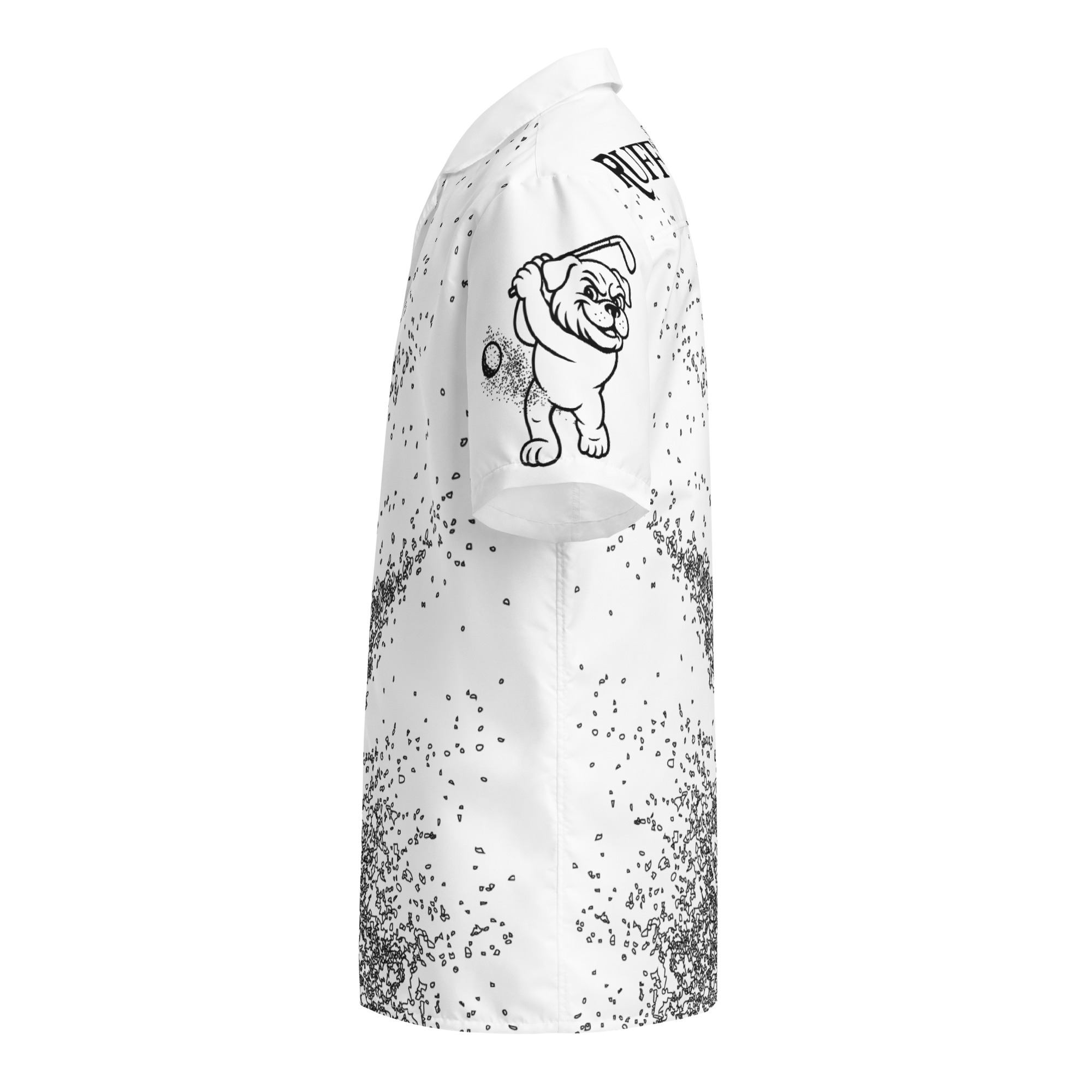 Ruff Life "Blast Shot" Golf Shirt (Black on White)