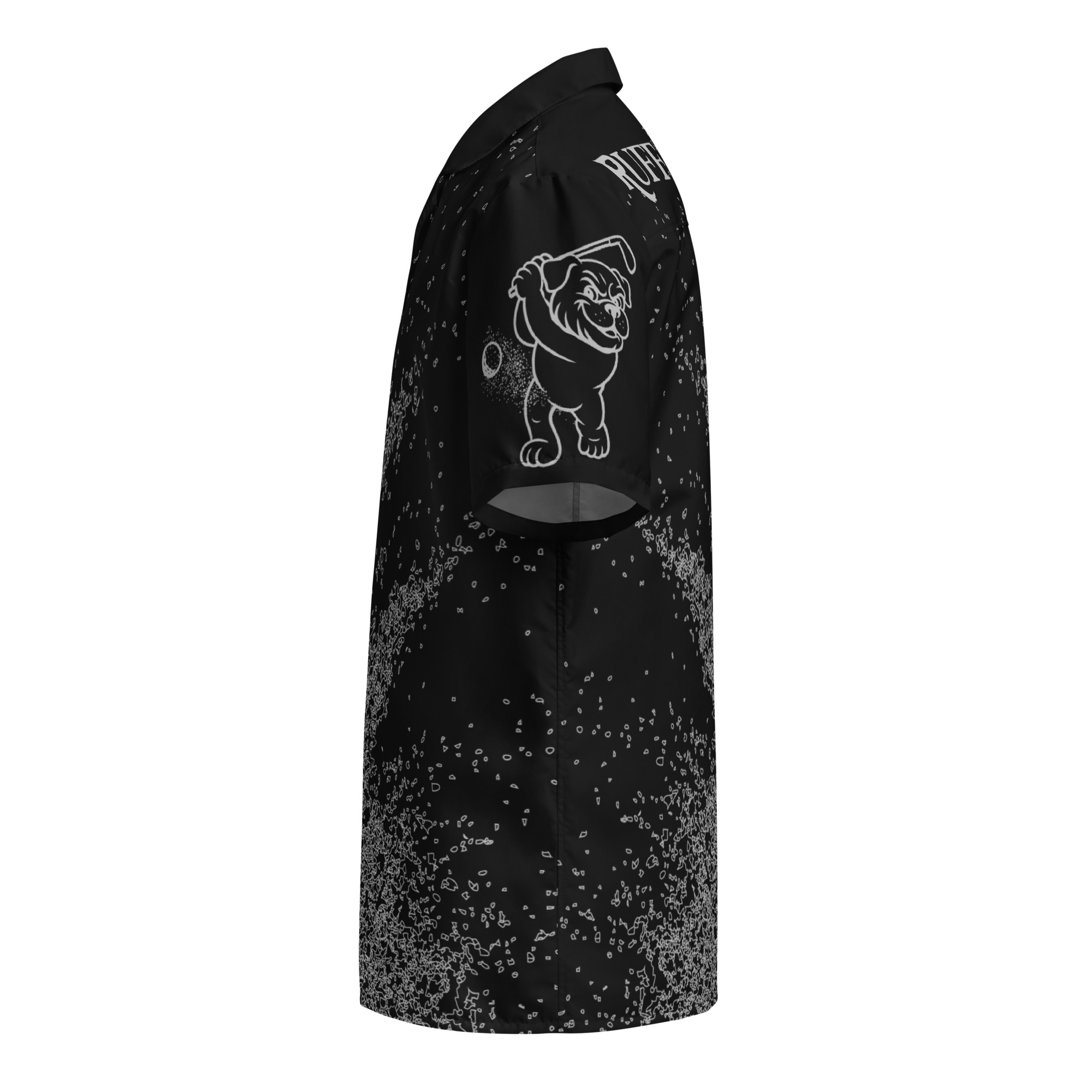 Ruff Life's "Blast Shot" Golf Shirt (Silver on Black)