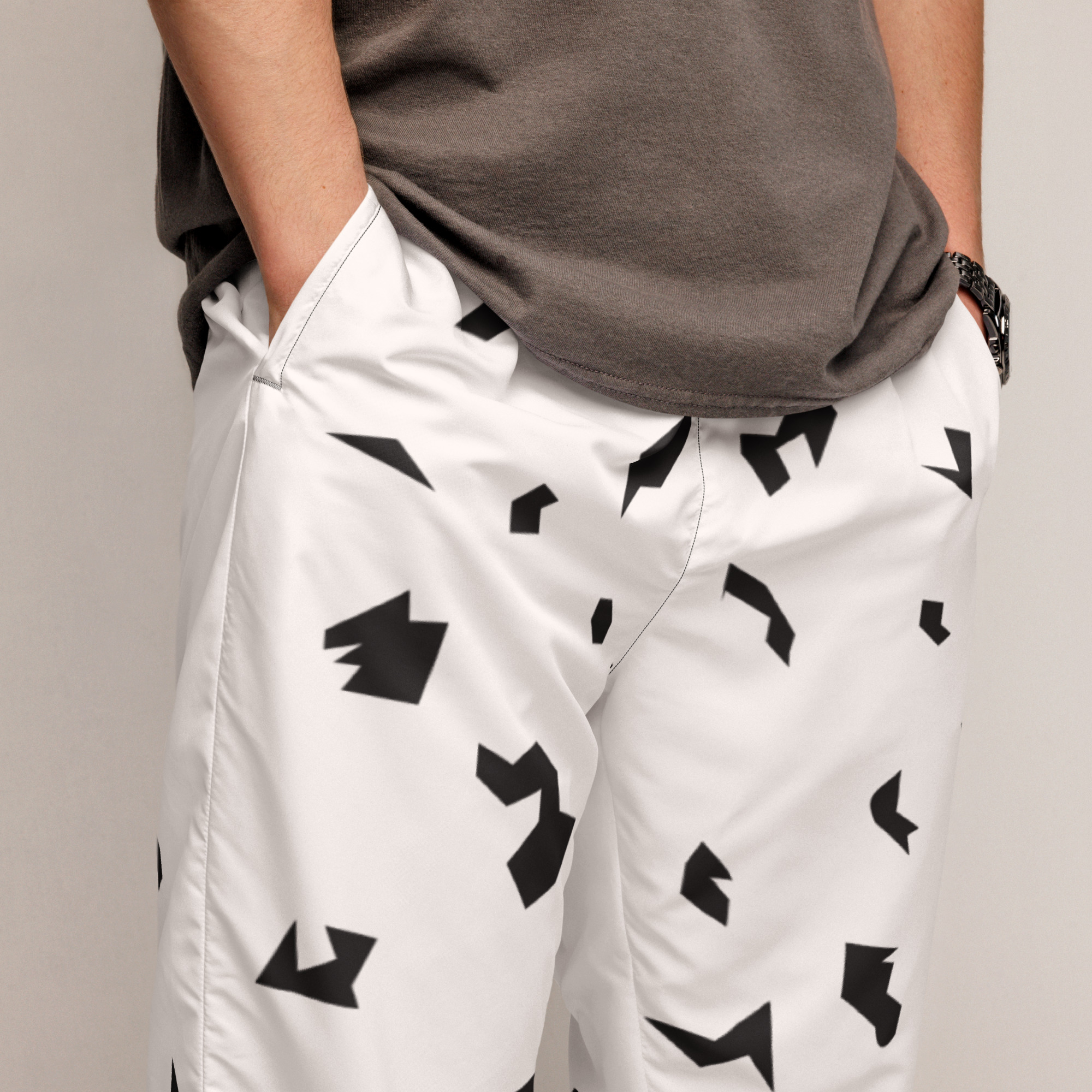 Ruff Life "Slice" Black on White Unisex track pants