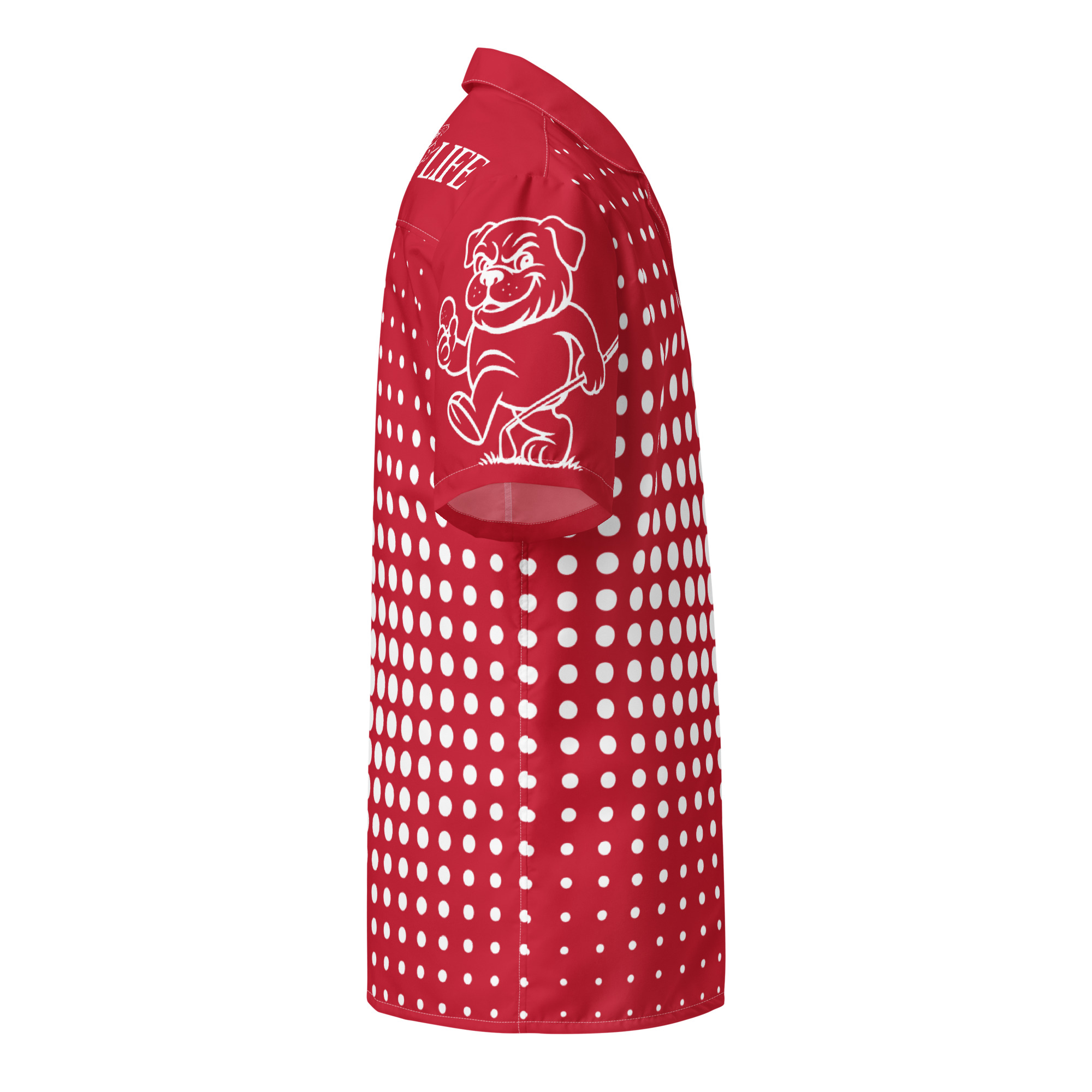 Ruff Life's "Fade" White on Red Button Up Golf Shirt