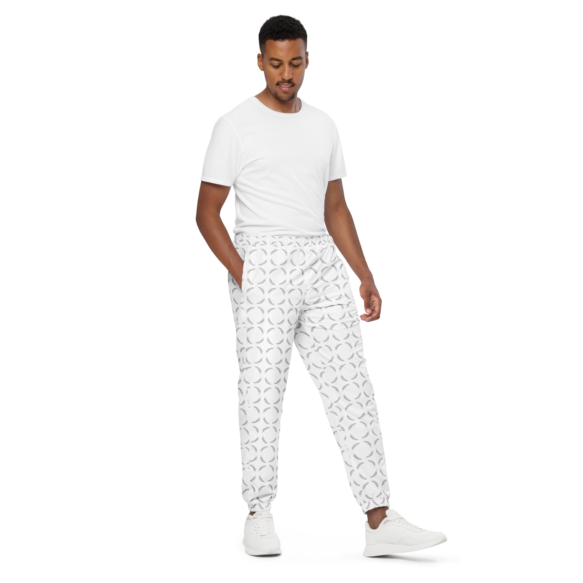 Ruff Life "Chili Dipper" Silver on White Unisex golf pants