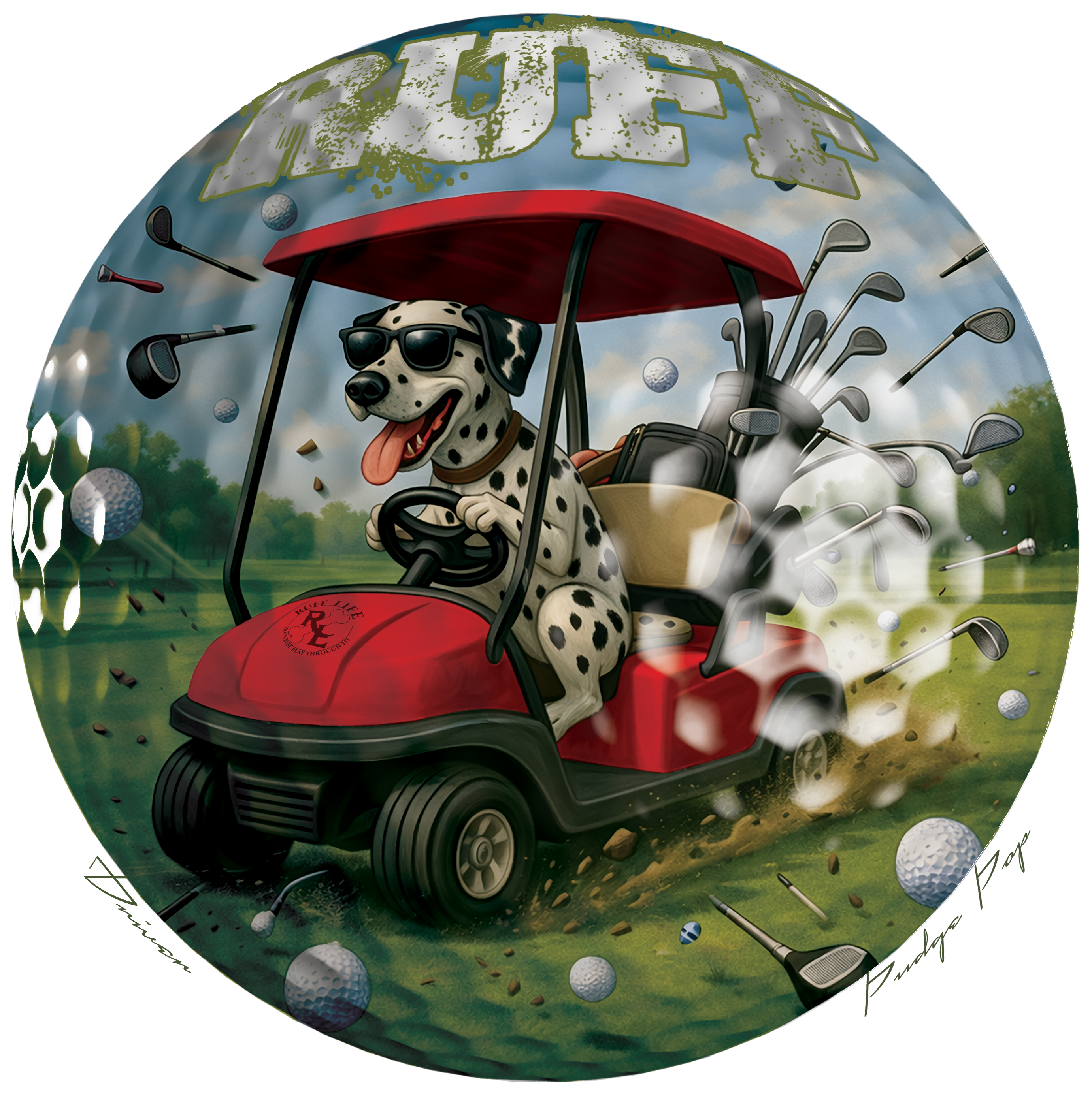 Ruff Life's "Driver" Dalmatian Golf Tee