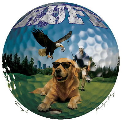Ruff Life's "Eagle" Golden Retriever Golf T-Shirt