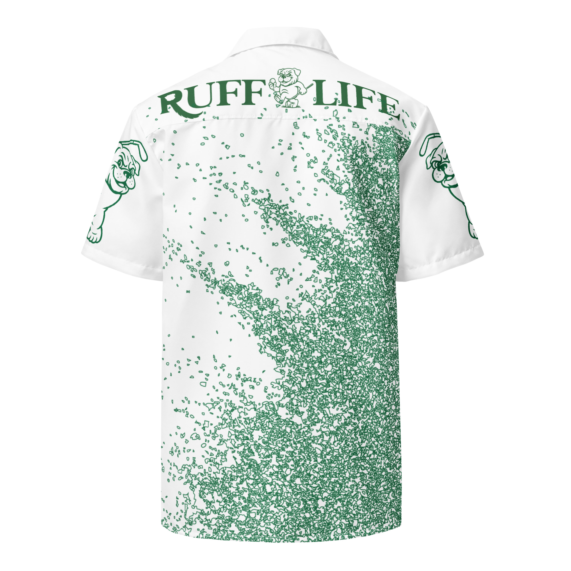 Ruff Life "Blast Shot" Golf Shirt (Green on White)