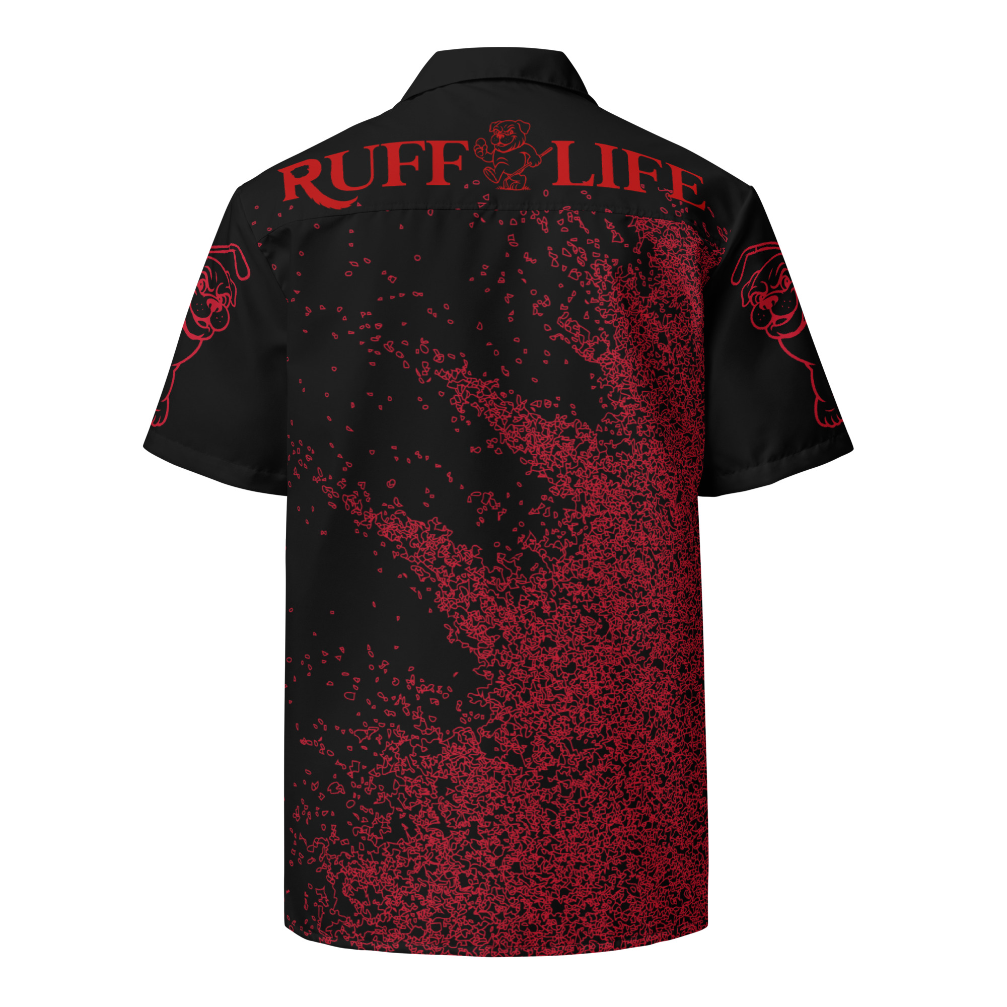 Ruff Life "Blast Shot" Golf Shirt (Red on Black)