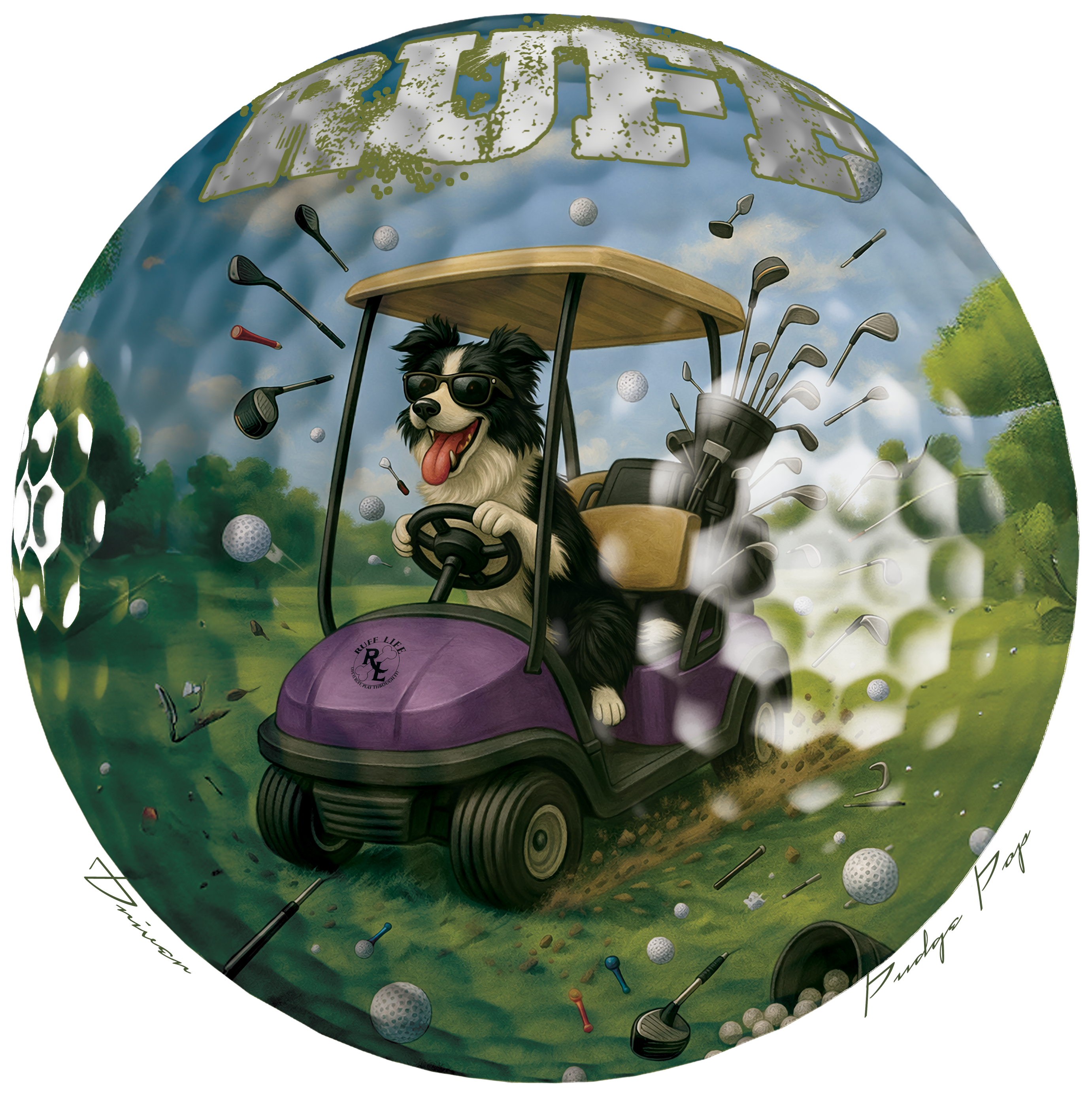 Ruff Life's "Driver" Collie Golf Tee