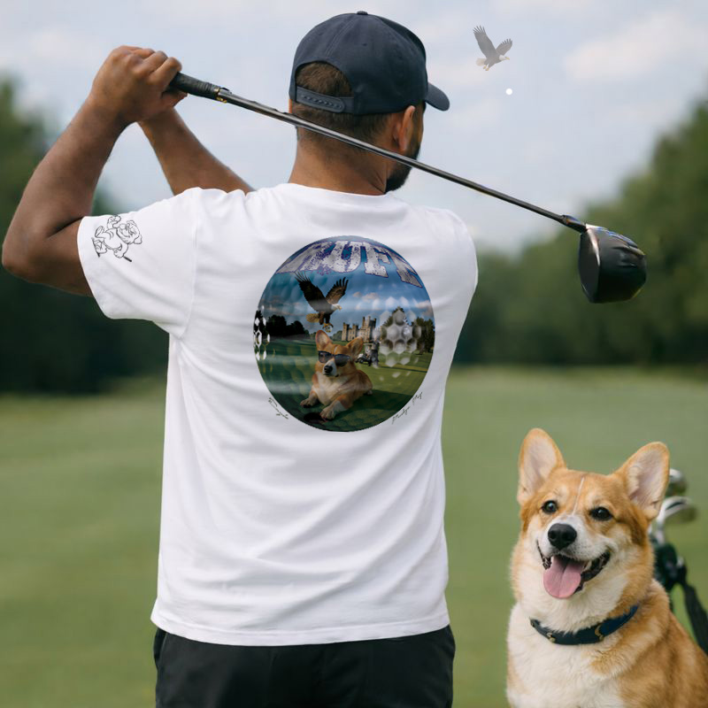 Ruff Life's "Eagle" Corgi Golf T-Shirt