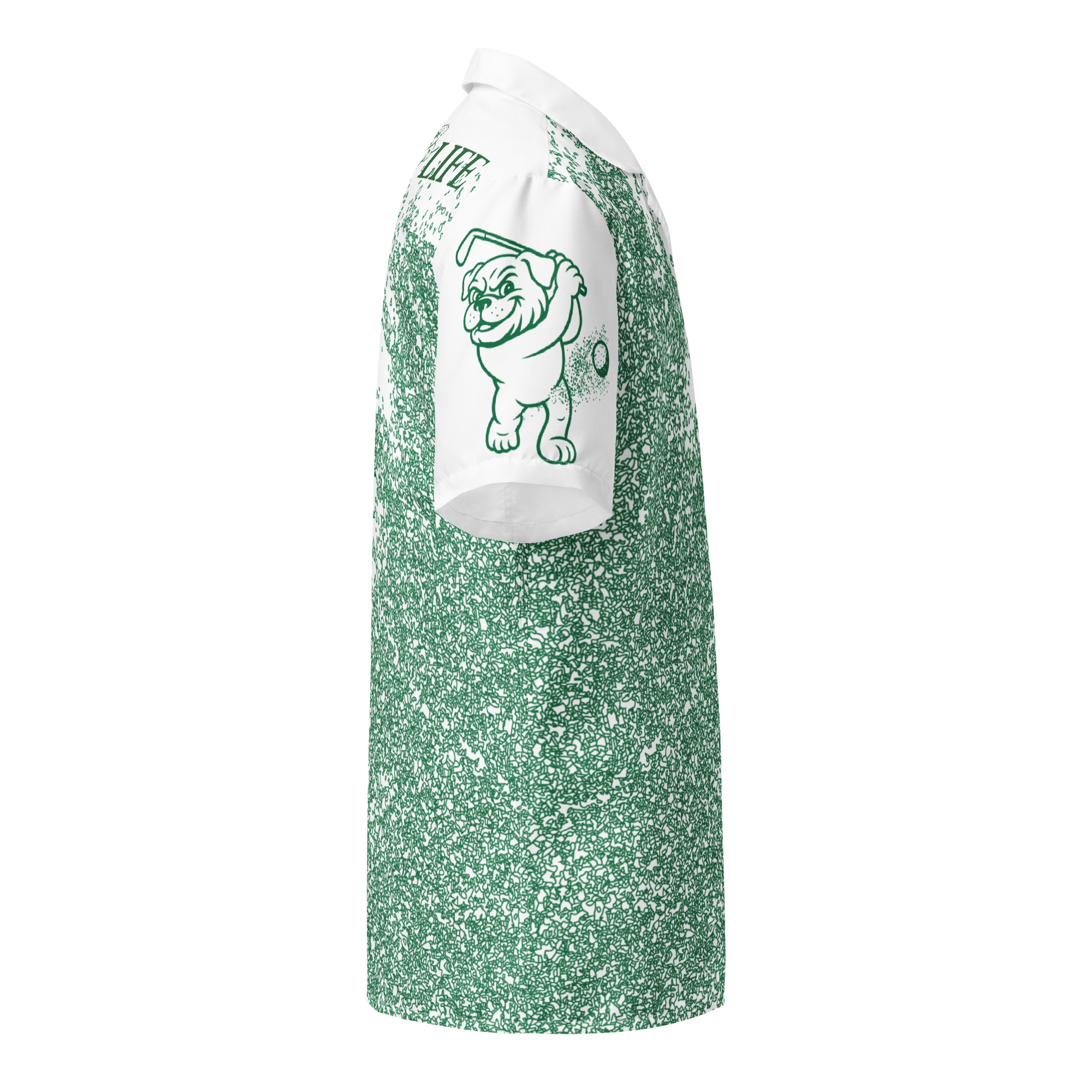 Ruff Life "Blast Shot" Golf Shirt (Green on White)